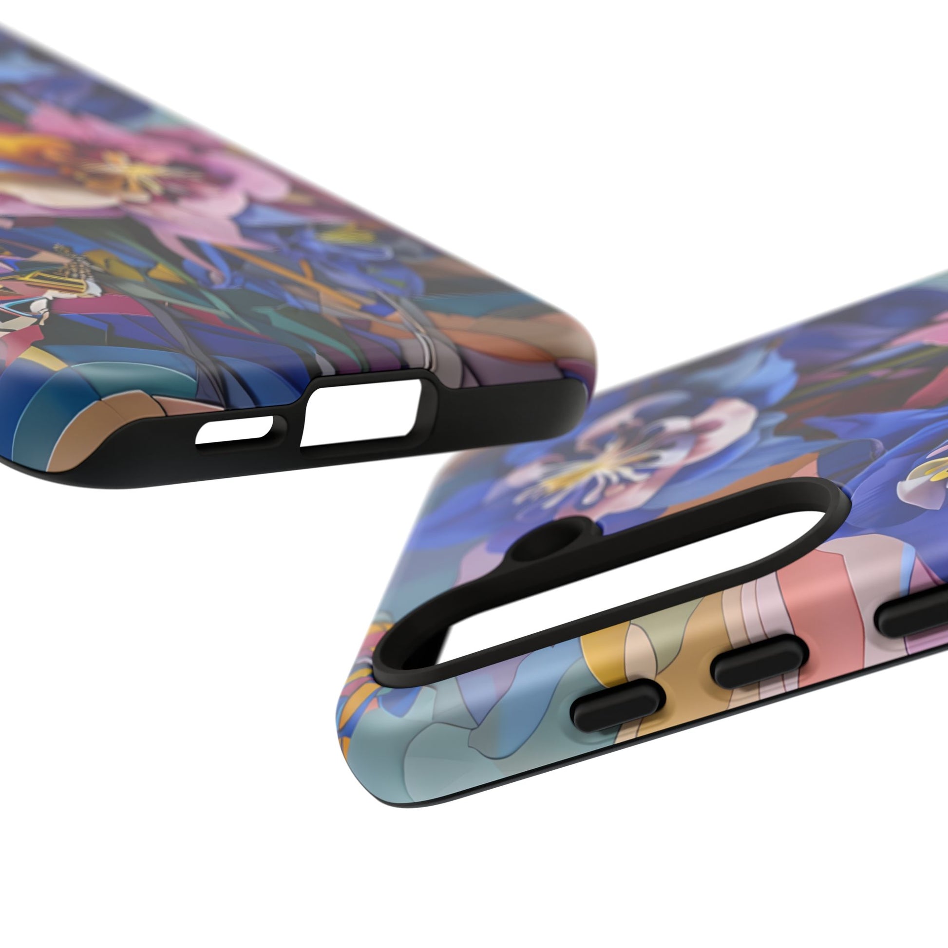 Blue Columbine Carnivale - Artistic Floral & Butterfly Samsung S24 Tough Phone Case - Vibrant Botanical Design
