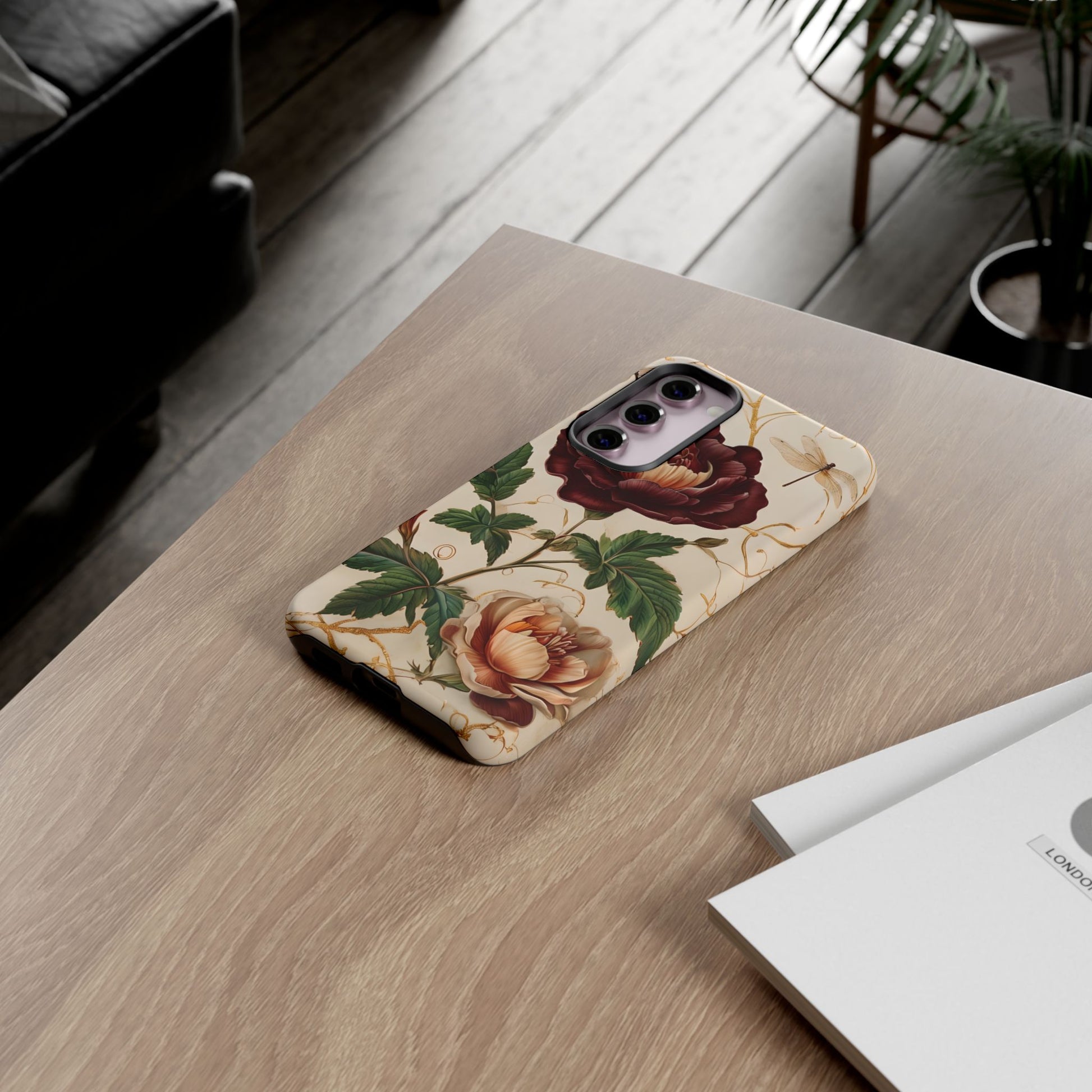 Vintage Burgundy Rose - Elegant Floral Samsung Galaxy S23 Plus Phone Case - Classic Painterly Rose Design