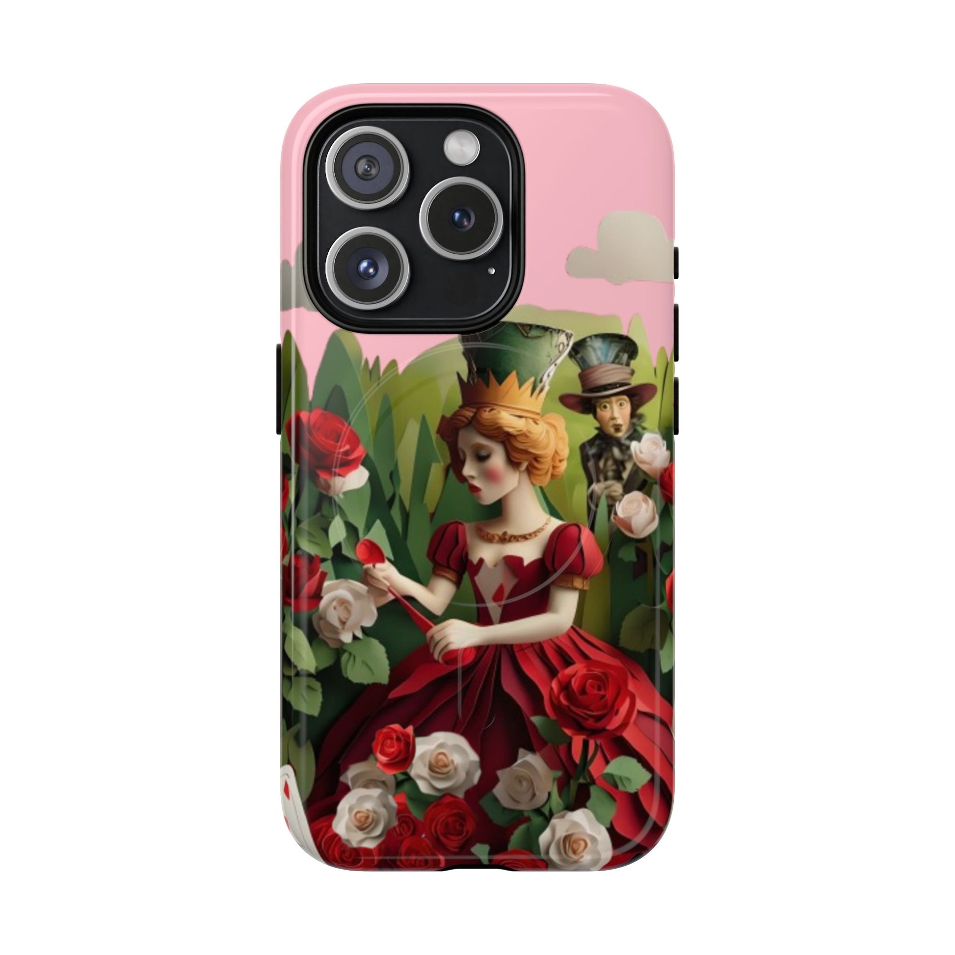 Regal Rose Court - iPhone 15 Pro MagSafe Phone Case - Whimsical Fantasy Floral Design