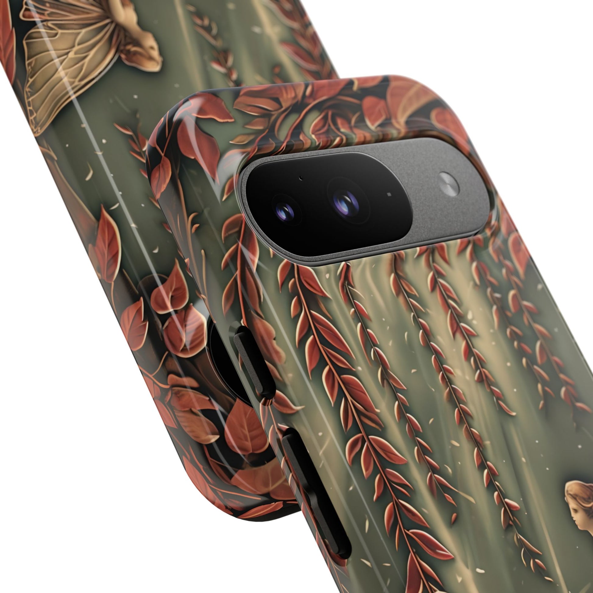 Willow Whisper - Tranquil Nature Art Google Pixel 9 Tough Phone Case - Serene Willow Tree & Meditative Figure Design