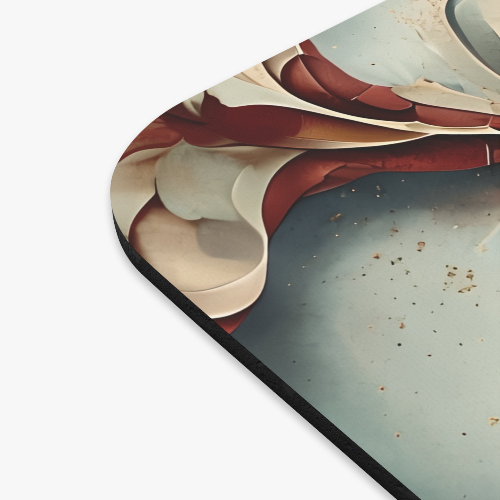 Close-up of Vintage Baroque Blossom mouse pad showing printed floral design detail