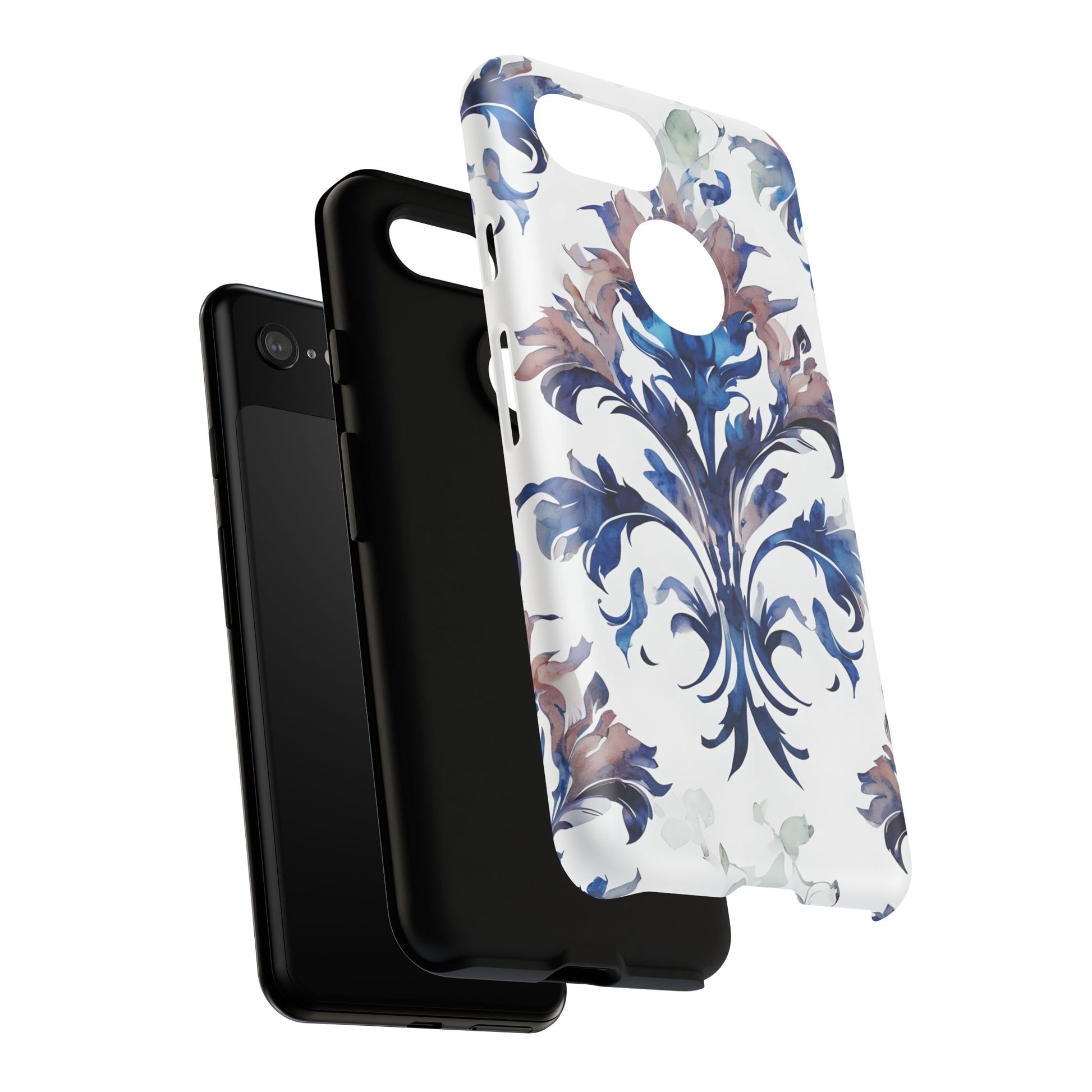 Delft Reverie - Elegant Blue & White Google Pixel 3 Tough Phone Case - Dutch Delftware-Inspired Floral Design