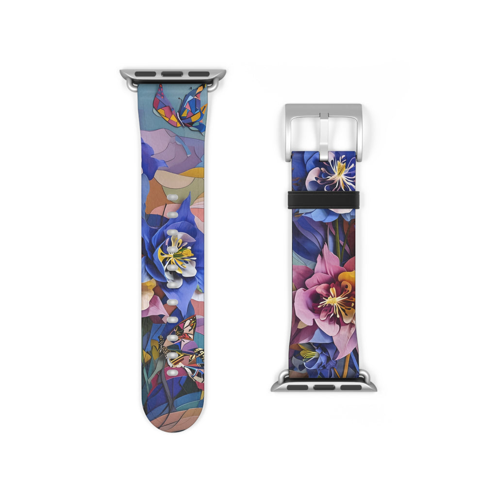 Blue Columbine Carnivale Apple Watch Band Strap - Colorful, Whimsical design