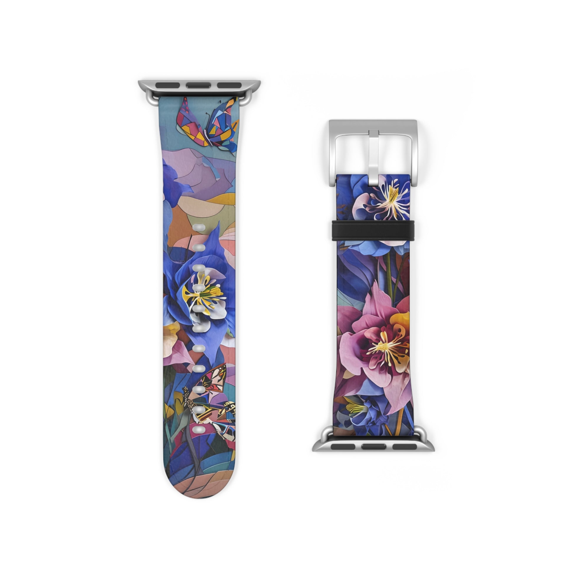 Blue Columbine Carnivale Apple Watch Band Strap - Colorful, Whimsical design