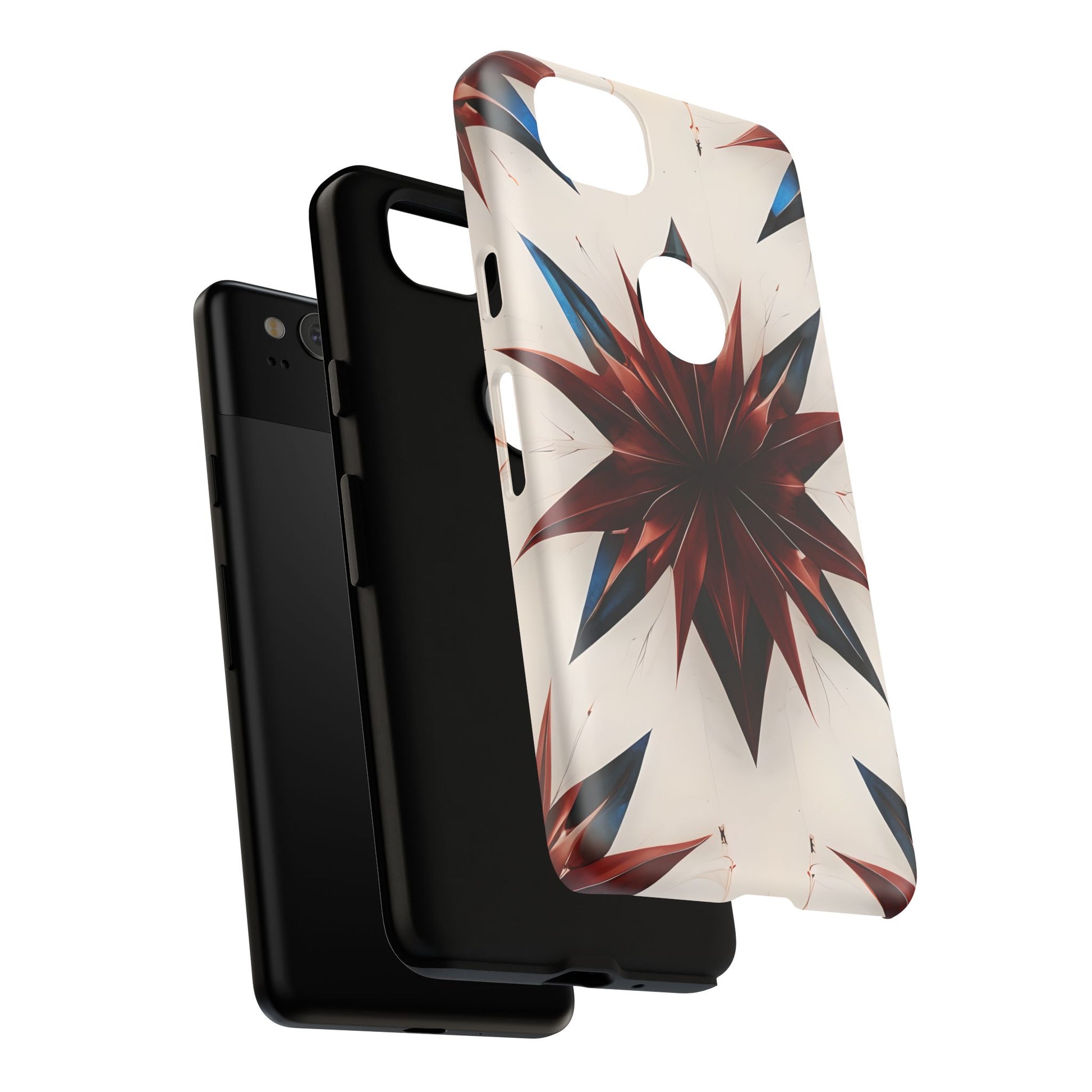 Garnet Starburst - Kaleidoscope Collection Gemstone Floral - Google Pixel 2 Tough Phone Case - Floral Burst Design