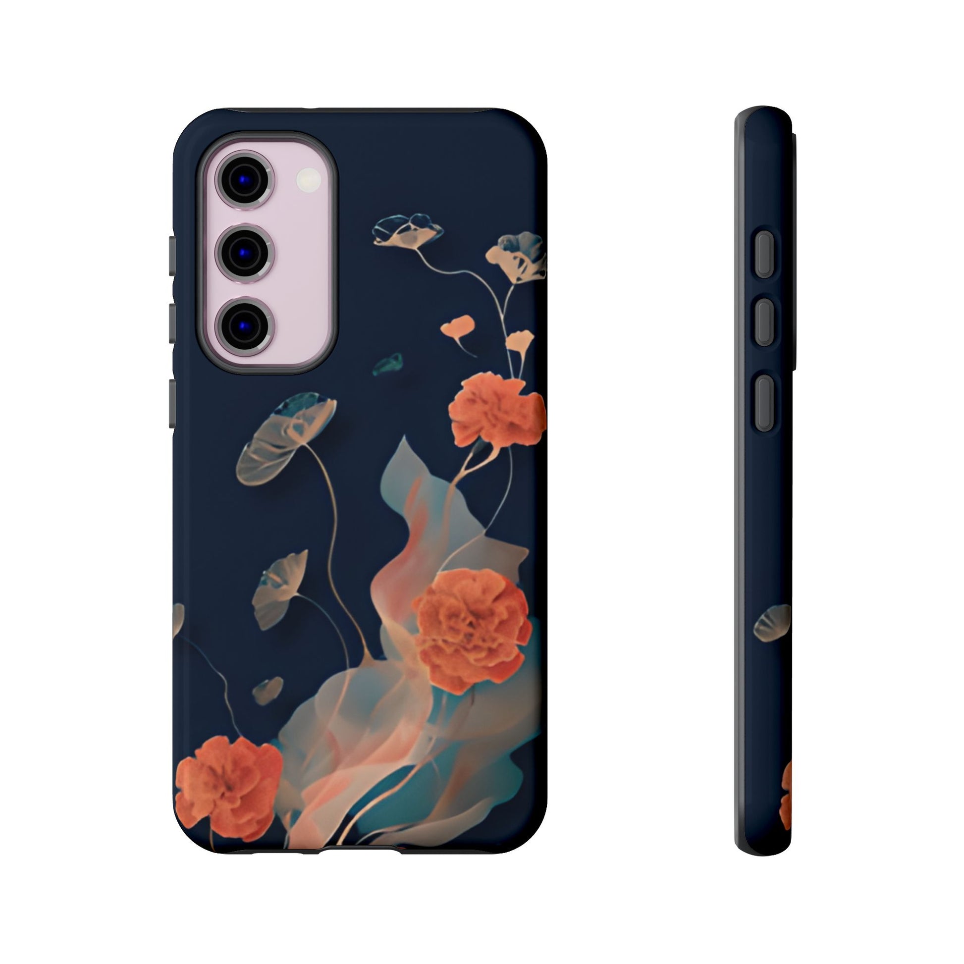 Lotus Reverie - Elegant Artistic Floral Samsung Galaxy S23 Plus Tough Phone Case - Painterly Lotus Blossom Design