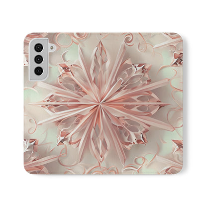 Blush Frost - Abstract Wallet Phone Case for Samsung Galaxy