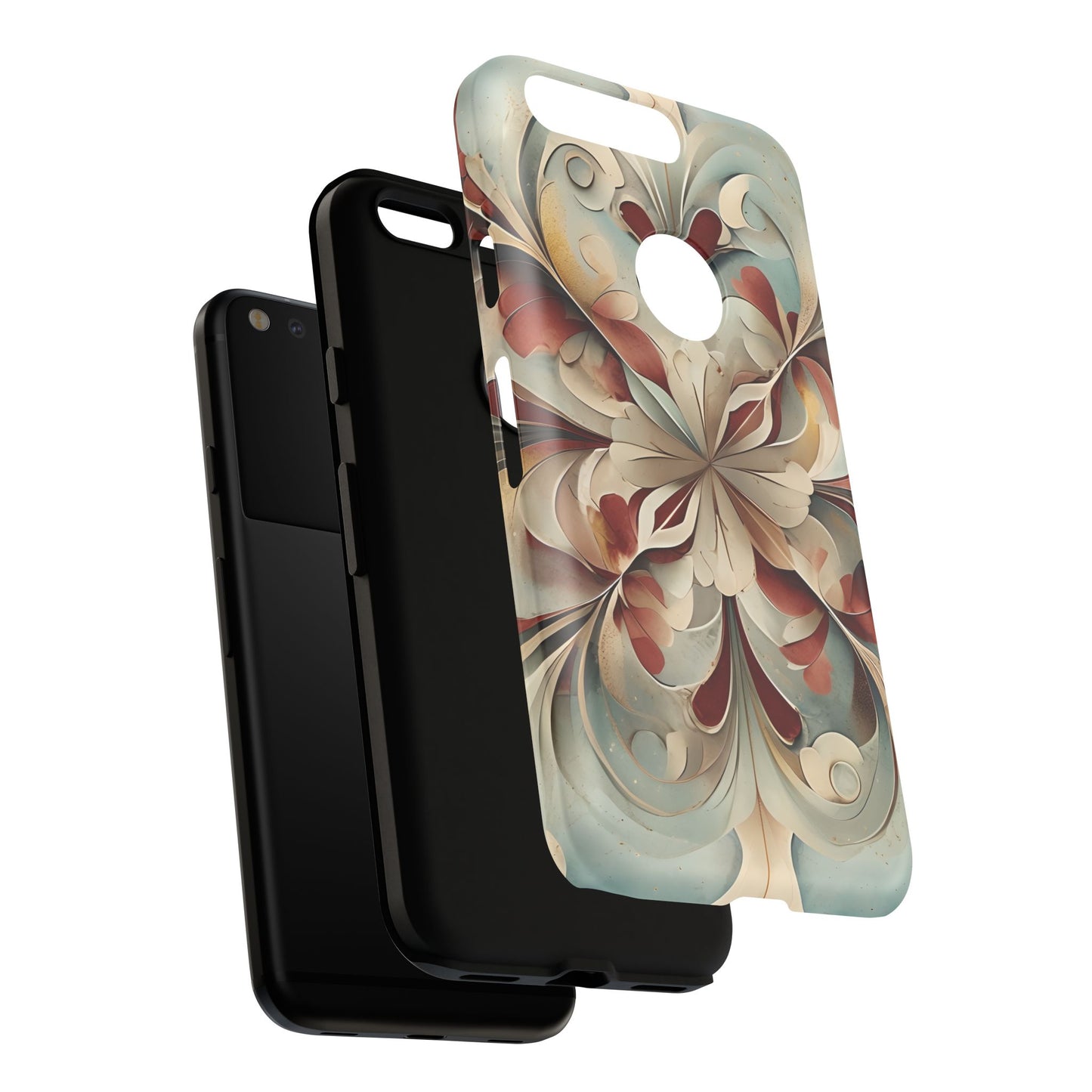 Vintage Baroque Blossom - Ornate Floral Art Google Pixel Tough Phone Case - Elegant Baroque-Inspired Design