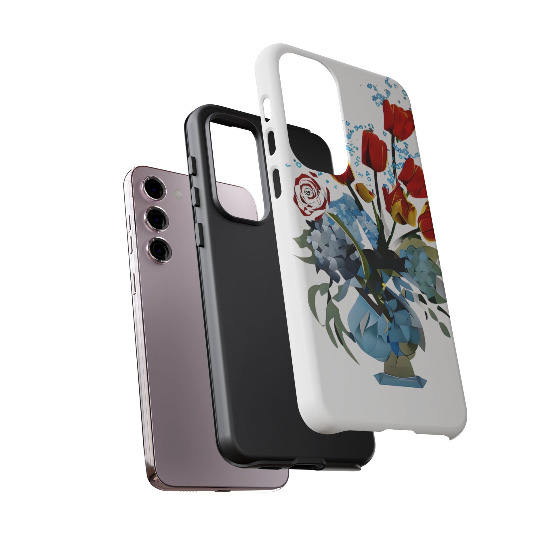 Bouquet Brilliance - Artistic Floral Samsung S23 Plus Phone Case - Vibrant Tulip, Rose & Hydrangea Design