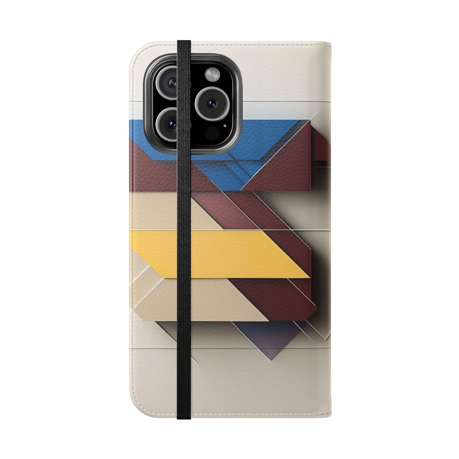 Chromatic Construct Wallet Phone Case - Modern Primary Color Design - Flip Cover for iPhone 16 Pro Max