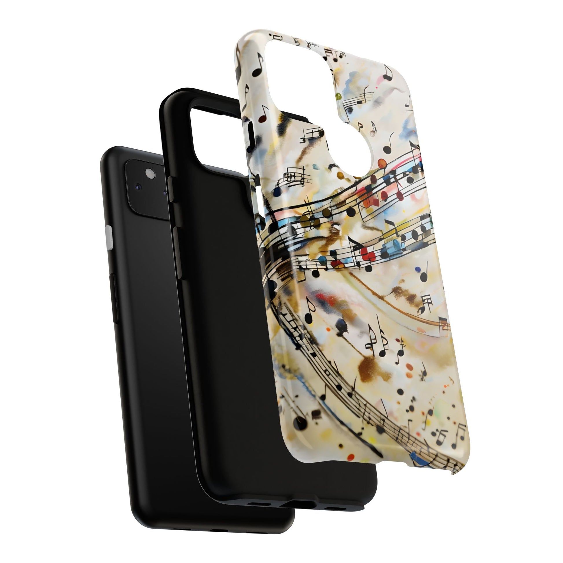 Melodic Flow Abstract Music Notes Tough Case for Google Pixel 4a 5G - Shockproof Phone Cover