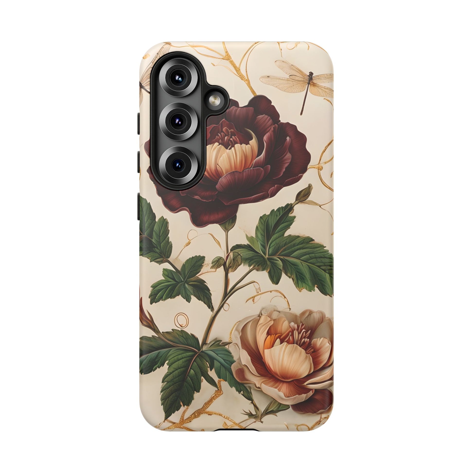 Vintage Burgundy Rose - Elegant Floral Samsung  S25 Phone Case - Classic Painterly Rose Design
