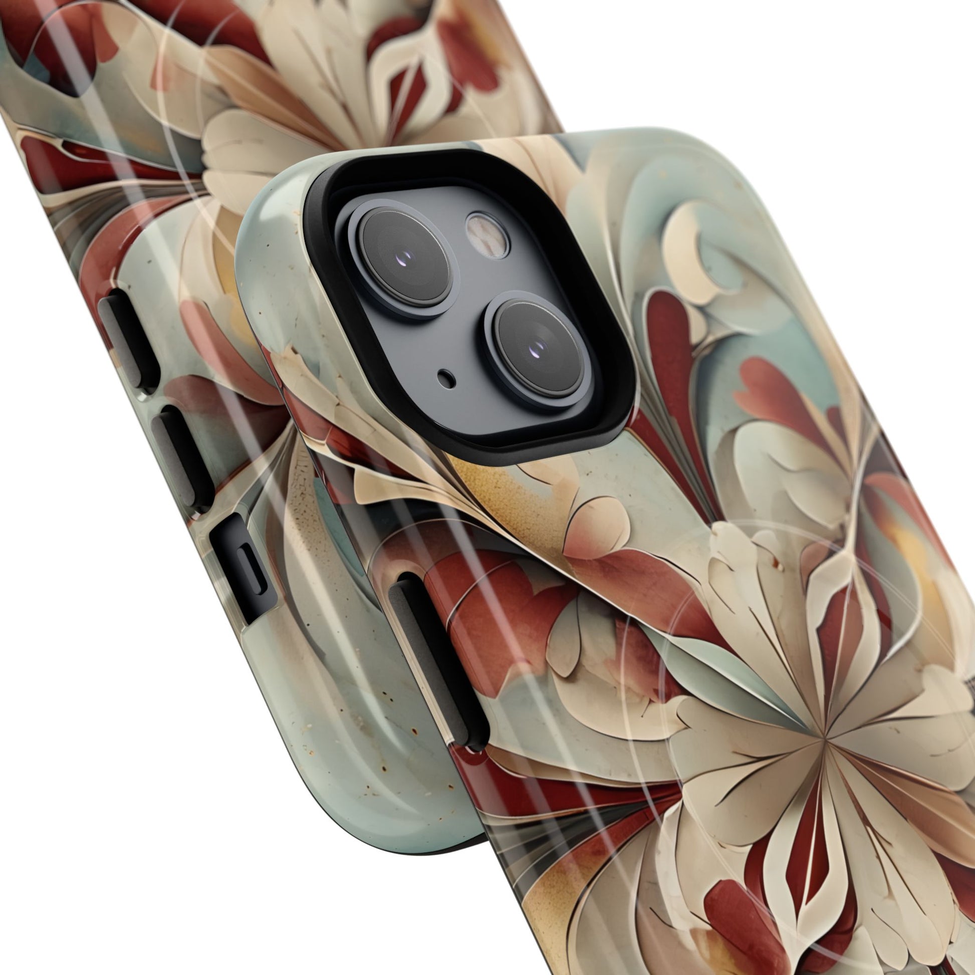 Vintage Baroque Blossom - Ornate Floral Art iPhone 14 MagSafe Phone Case - Elegant Baroque-Inspired Design