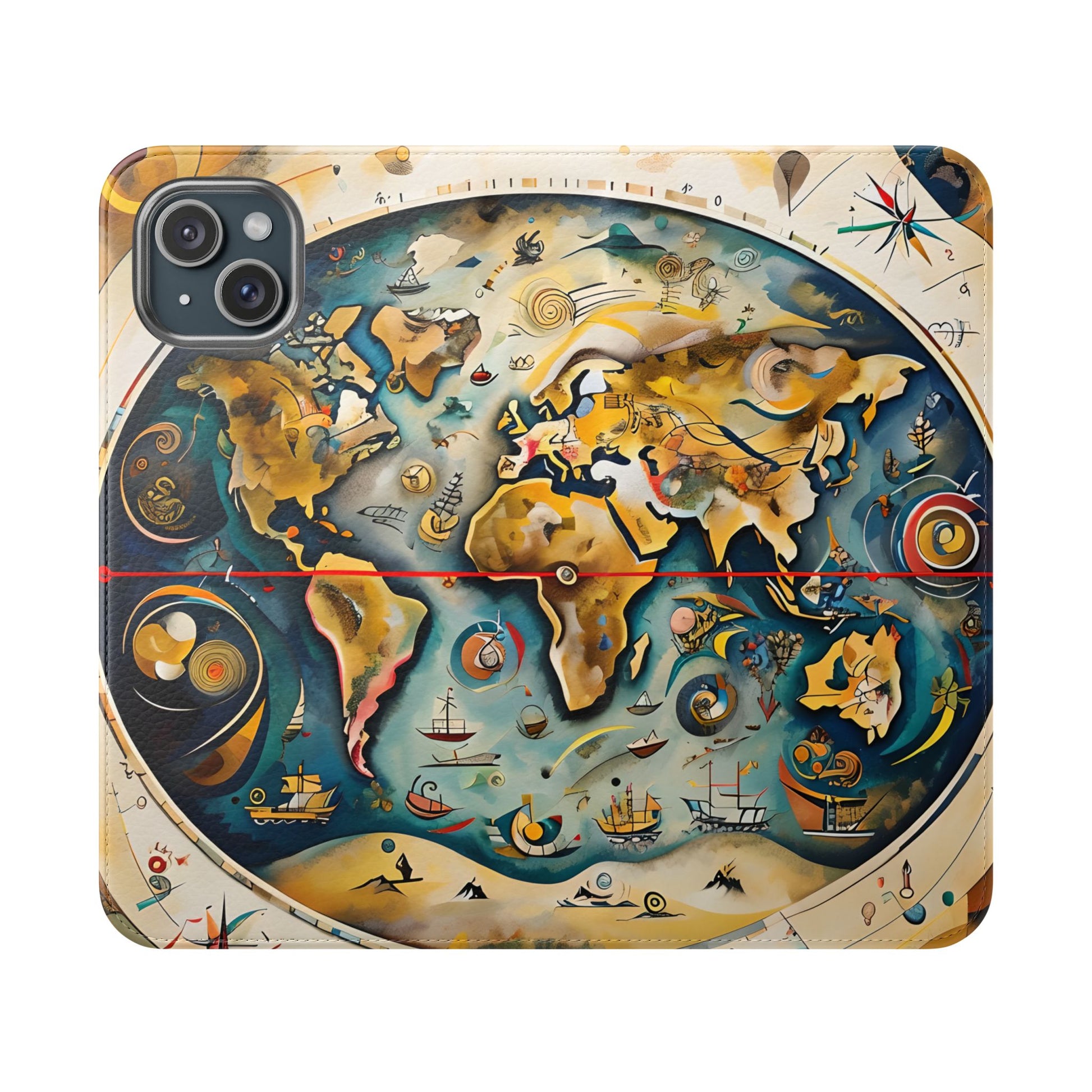 Celestial Map - Vintage-Inspired Phone Wallet Case for iPhone 15 Plus