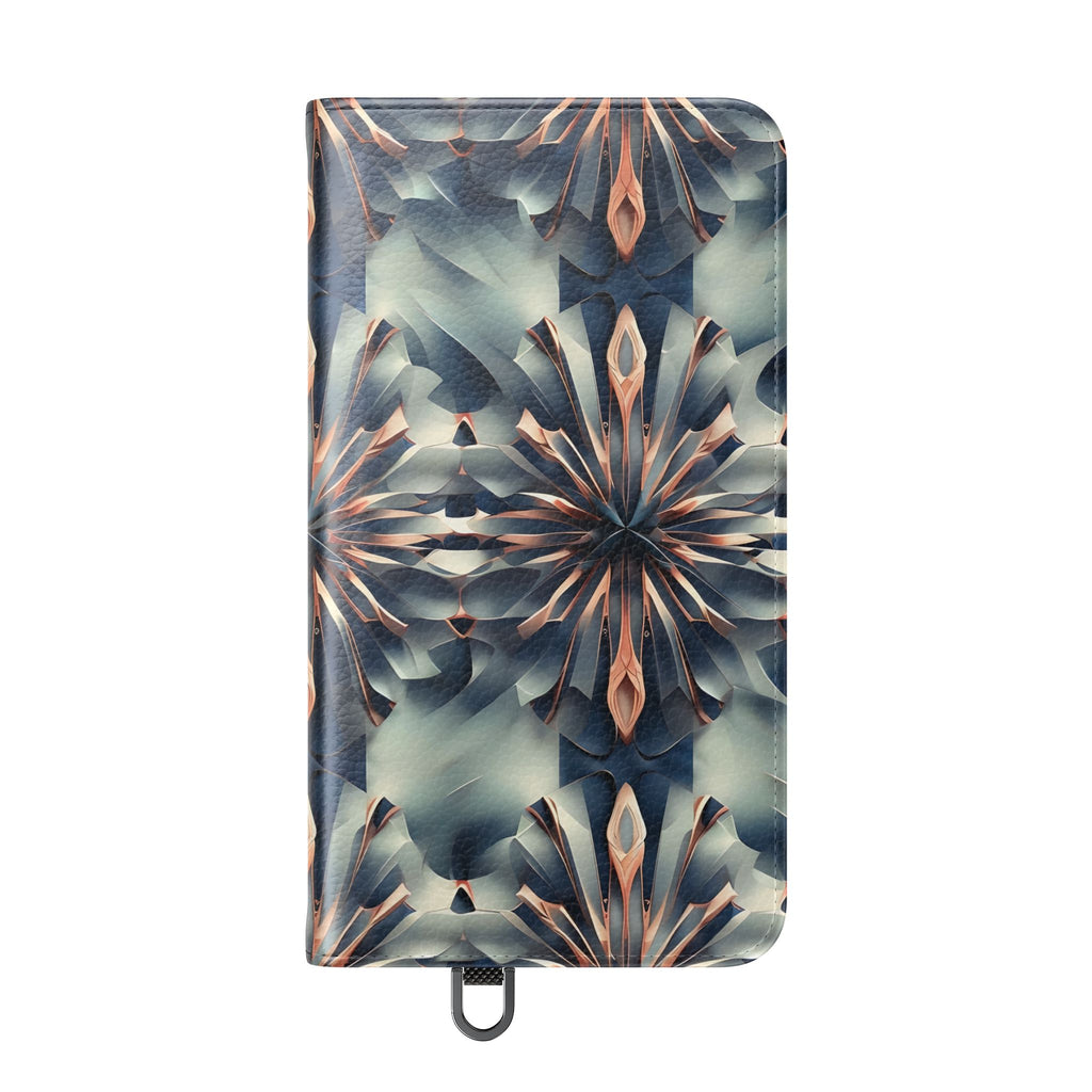 Obsidian Kaleidoscope Samsung Galaxy S24 Wallet Case - Elegant Abstract Flip Cover with Card Slots