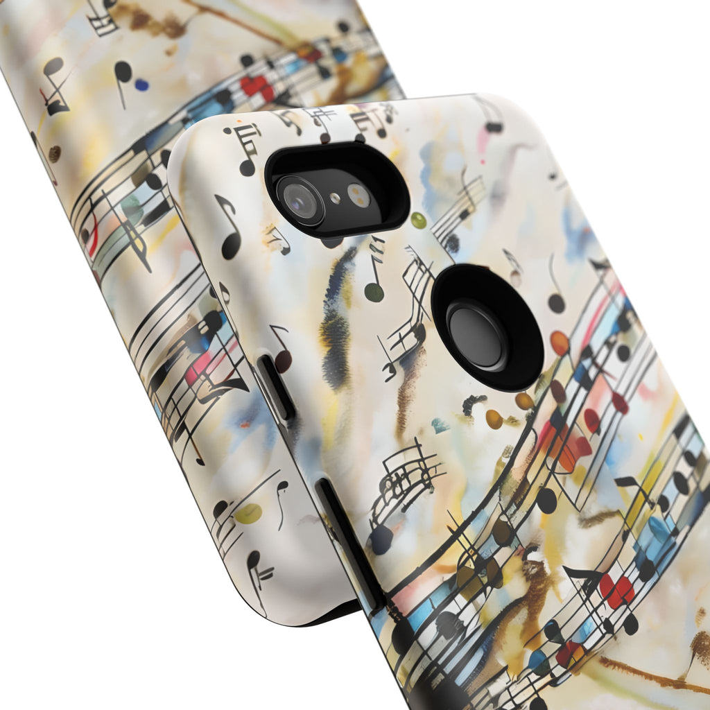 Melodic Flow Abstract Music Notes Tough Case for Google Pixel 3XL - Shockproof Phone Cover