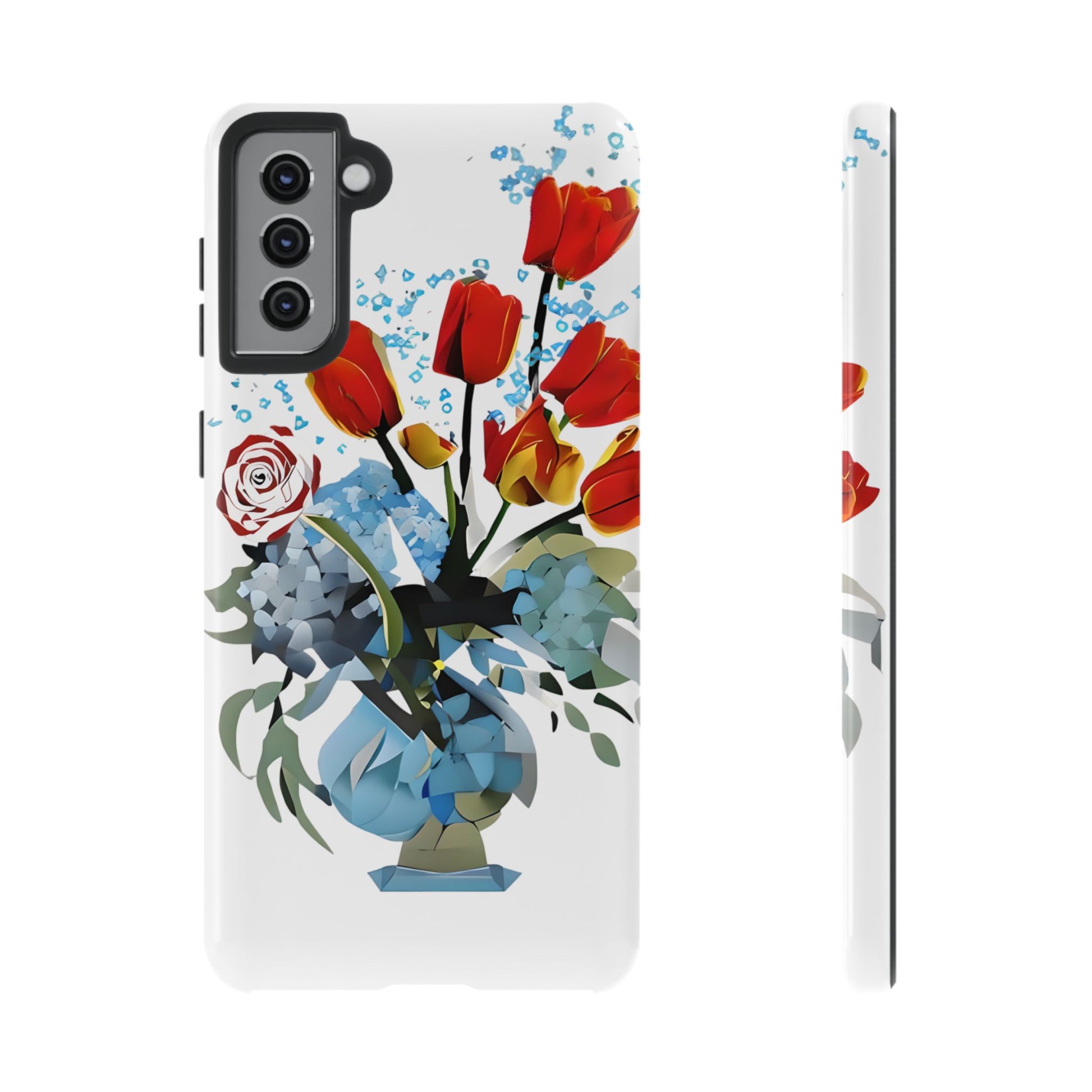 Bouquet Brilliance - Artistic Floral Samsung S21 Plus Phone Case - Vibrant Tulip, Rose & Hydrangea Design