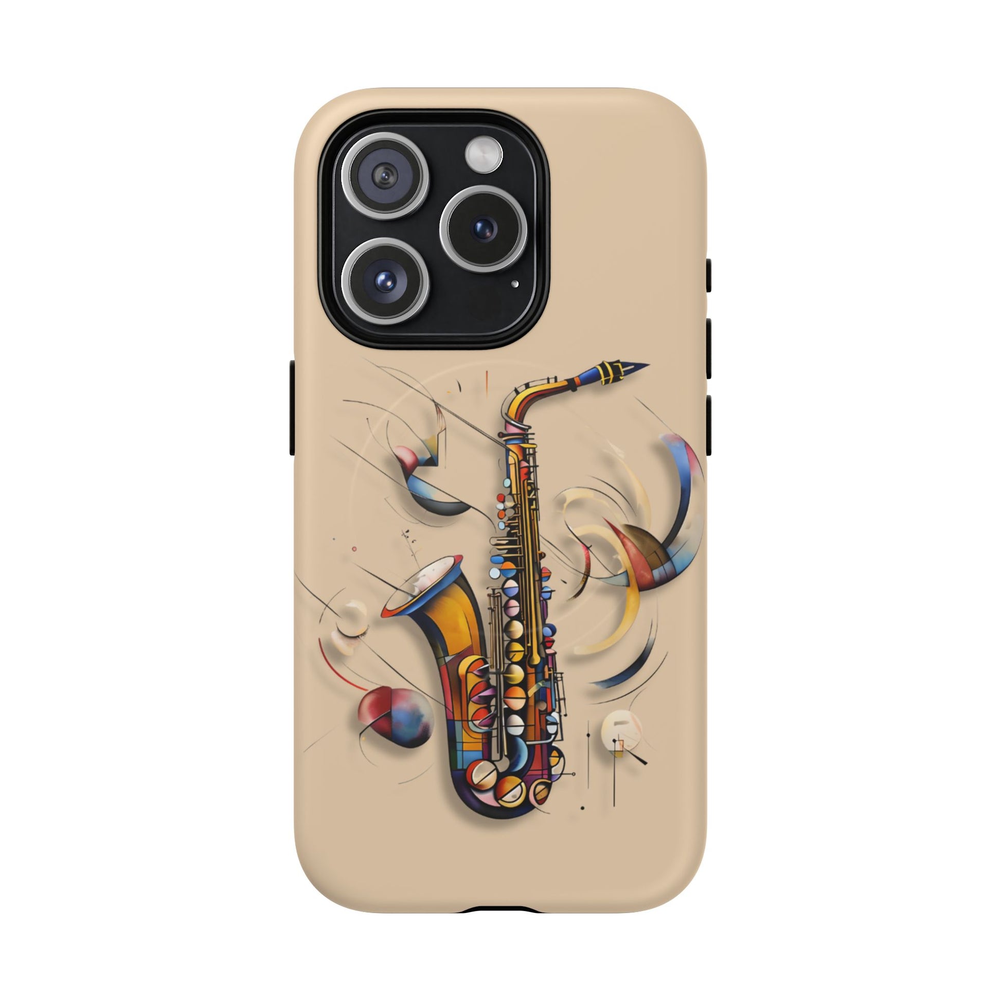 Brass Rhapsody Artistic Saxophone Music iPhone 15 Pro MagSafe Case