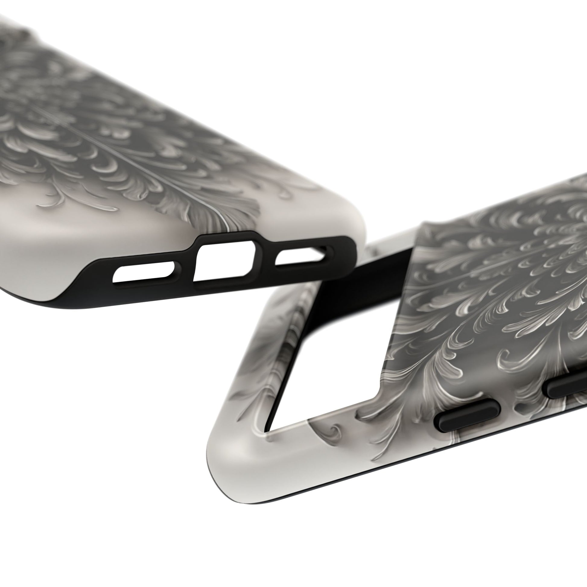 Obsidian Bloom - Elegant Black & White Google Pixel 8 Tough Phone Case - Intricate Mandala Flower Design
