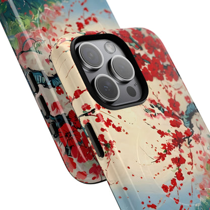 Crimson Blossom Lake iPhone MagSafe Case