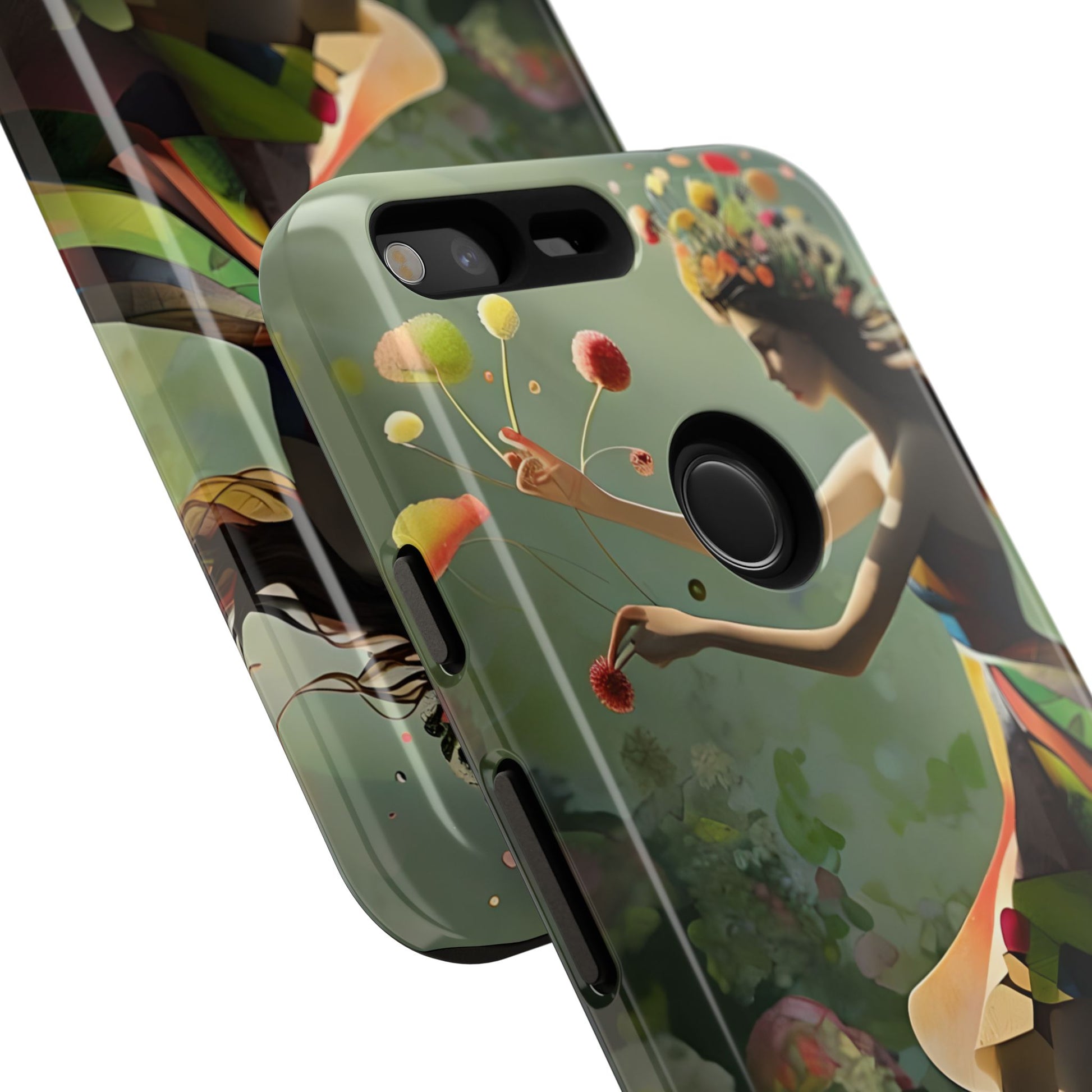 Dancing Wildflower Muse Google Pixel XL Tough Case - Artistic Floral Fantasy Cover - Whimsical Nature-Inspired Protective Accessory