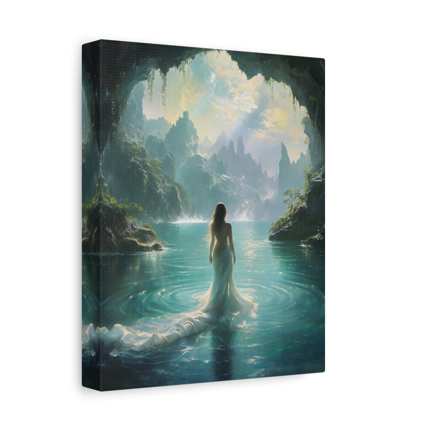 Celestial Tides - Dreamlike Ocean Wall Art with Cosmic Skies