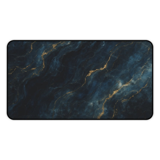 Midnight Marble desk mat featuring deep navy and black marble pattern