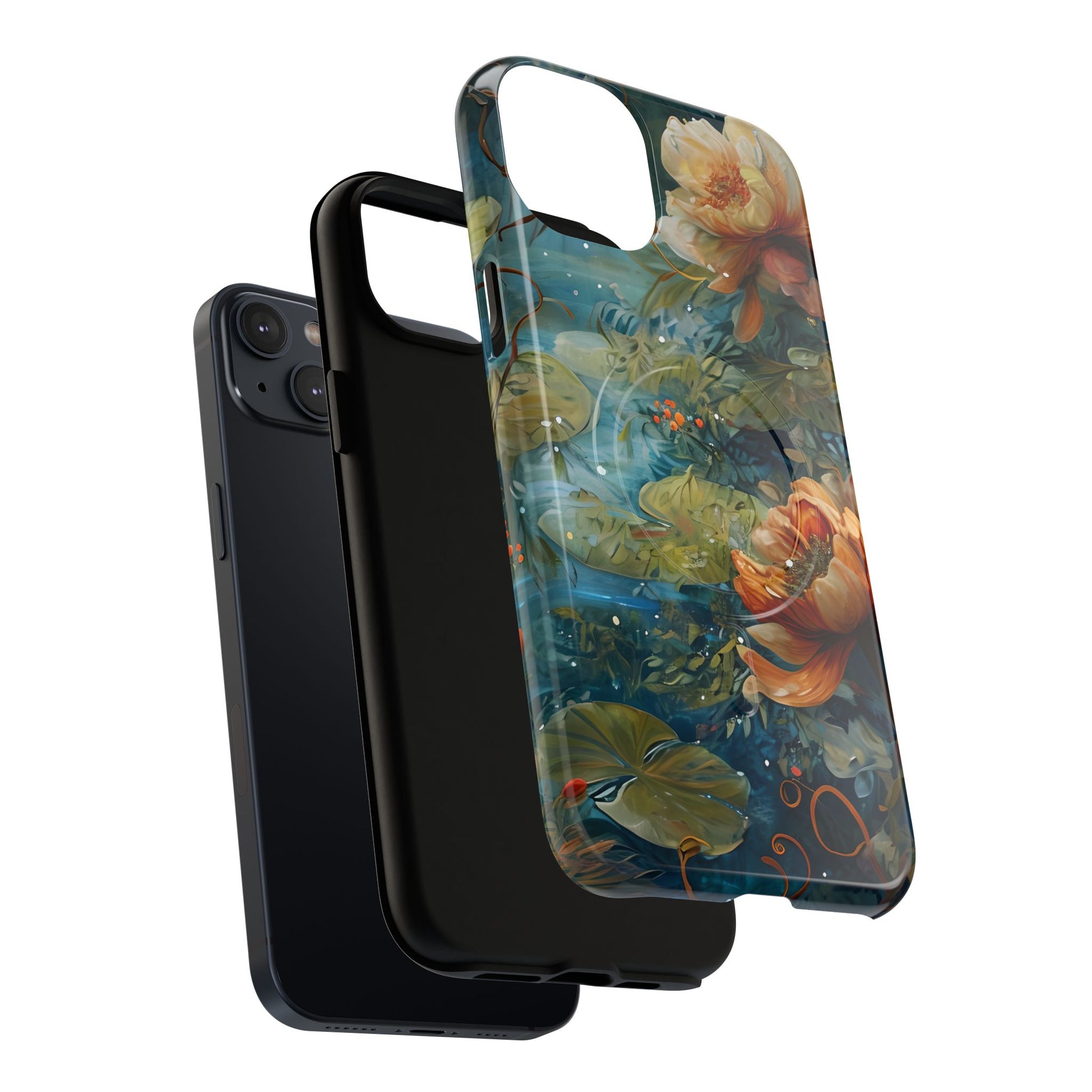 Waterlily Nocturne iPhone 14 Plus Case - Artistic Tough Cover - MagSafe Compatible - Premium Drop Protection