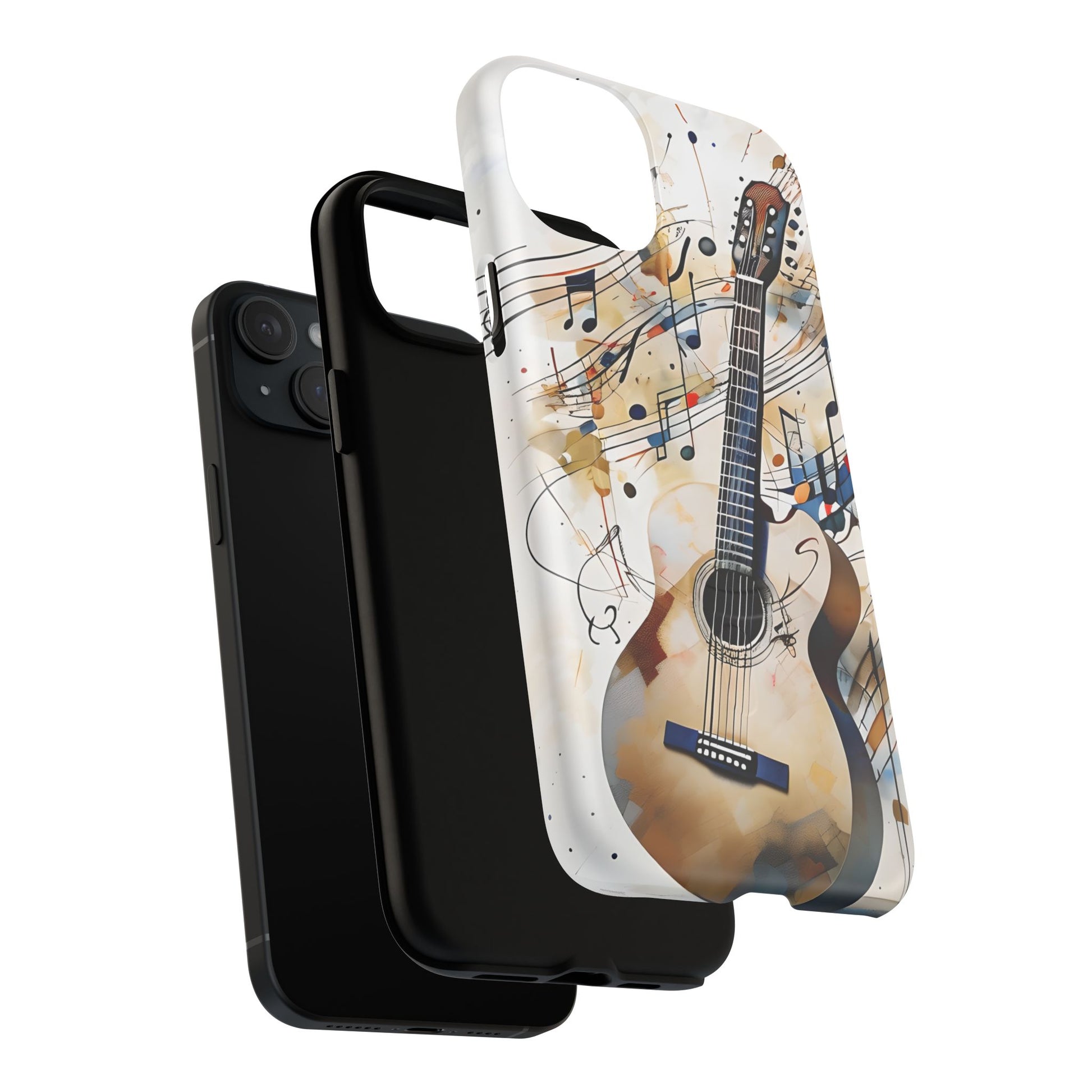Strum and Flow Acoustic Guitar Art iPhone 15 Plus MagSafe Case