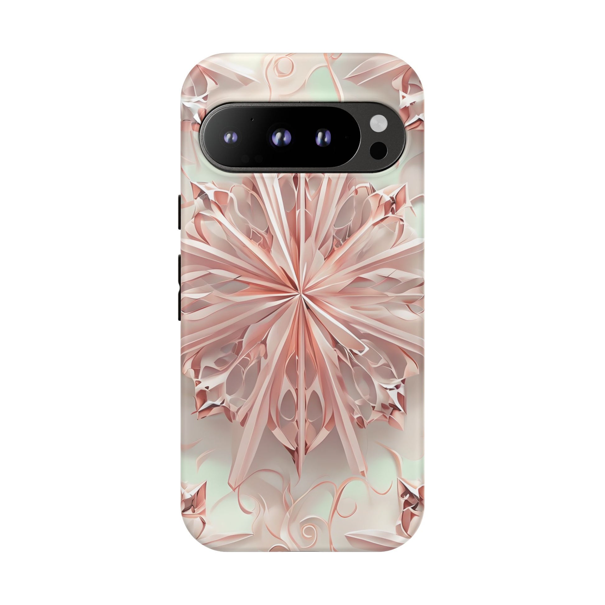 Blush Frost from our Kaleidoscope Collection - Google Pixel 9 Pro tough case - Soft Pink Geometric Floral Design