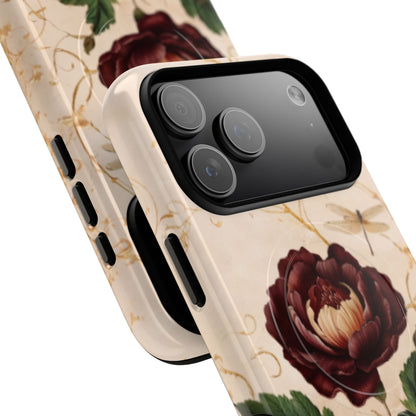 Vintage Burgundy Rose iPhone MagSafe Case