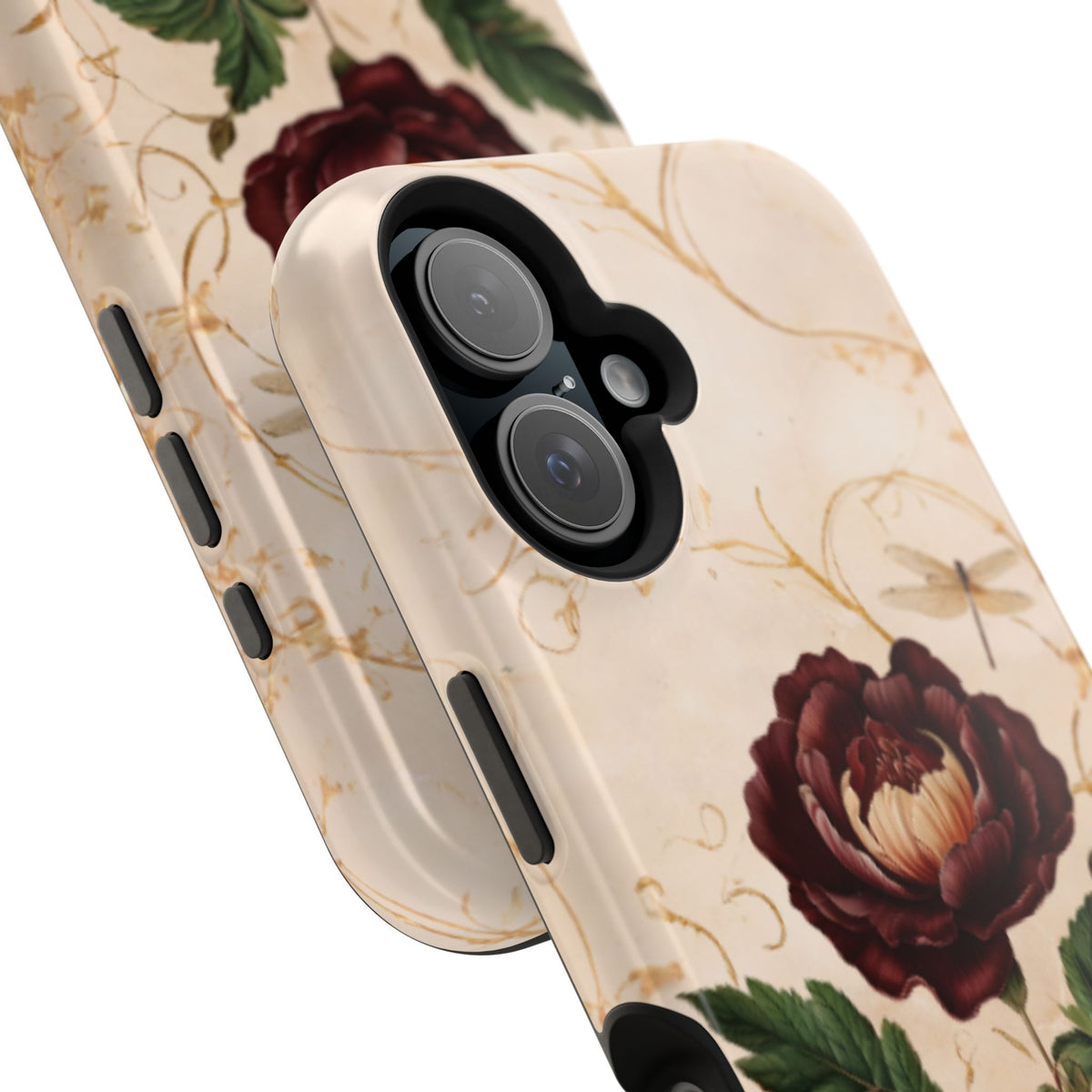 Vintage Burgundy Rose iPhone MagSafe Case