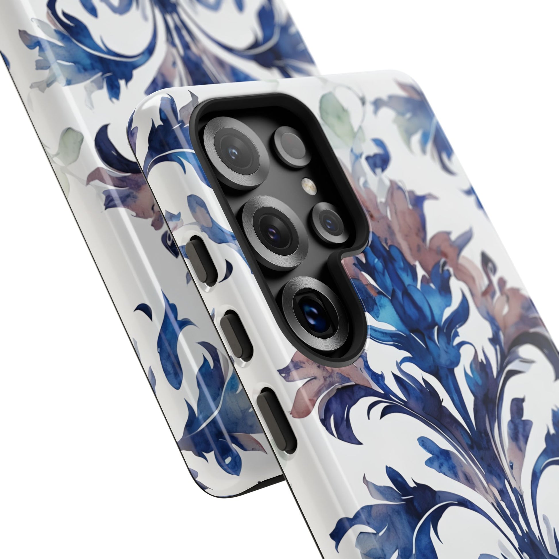 Delft Reverie - Elegant Blue & White Samsung S25 Ultra Tough Phone Case - Dutch Delftware-Inspired Floral Design