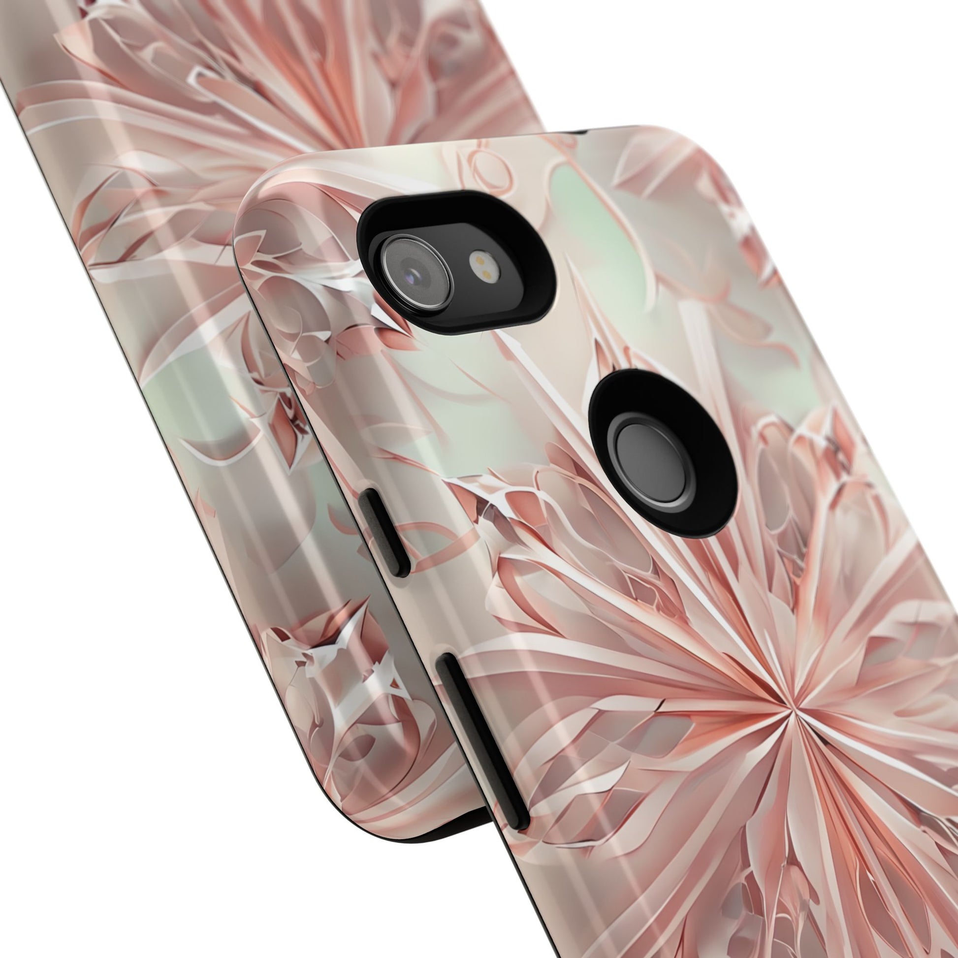 Blush Frost from our Kaleidoscope Collection - Google Pixel 3a XL tough case - Soft Pink Geometric Floral Design