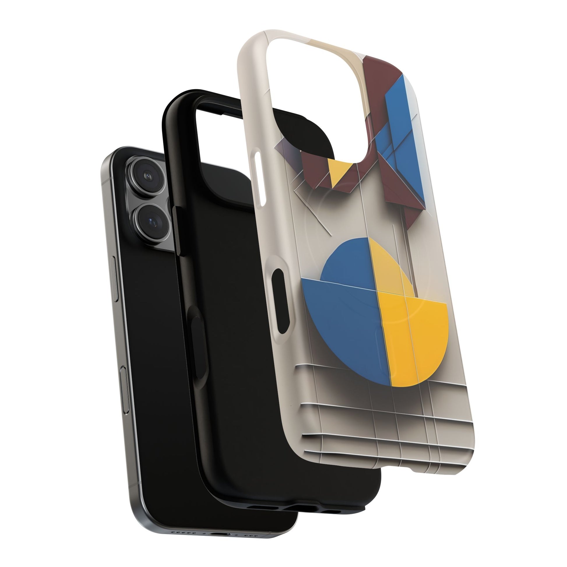 Chromatic Construct iPhone 16 Pro MagSafe Phone Case -Modern Geometrical Design, Primary Colors
