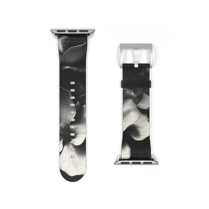 Monochrome Magnolia Apple Watch Band Strap - Timeless Design for your Timepiece