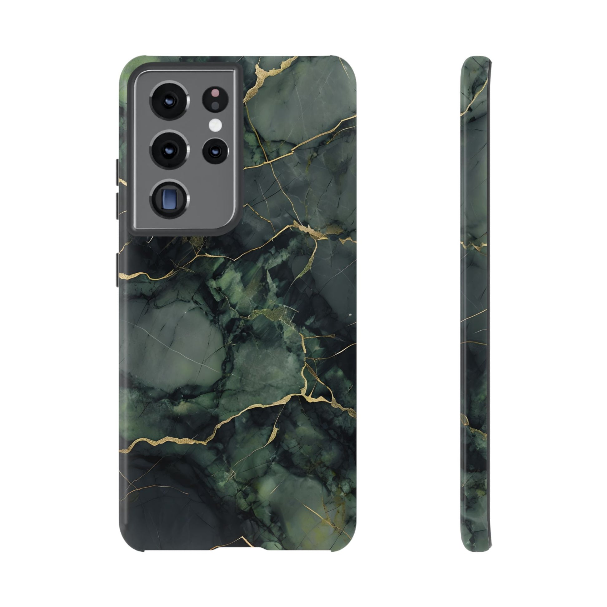 Verdant Vein Tough Case for Samsung Galaxy S21 Ultra - Luxury Gold Vein, Nature-Inspired Protective Cover