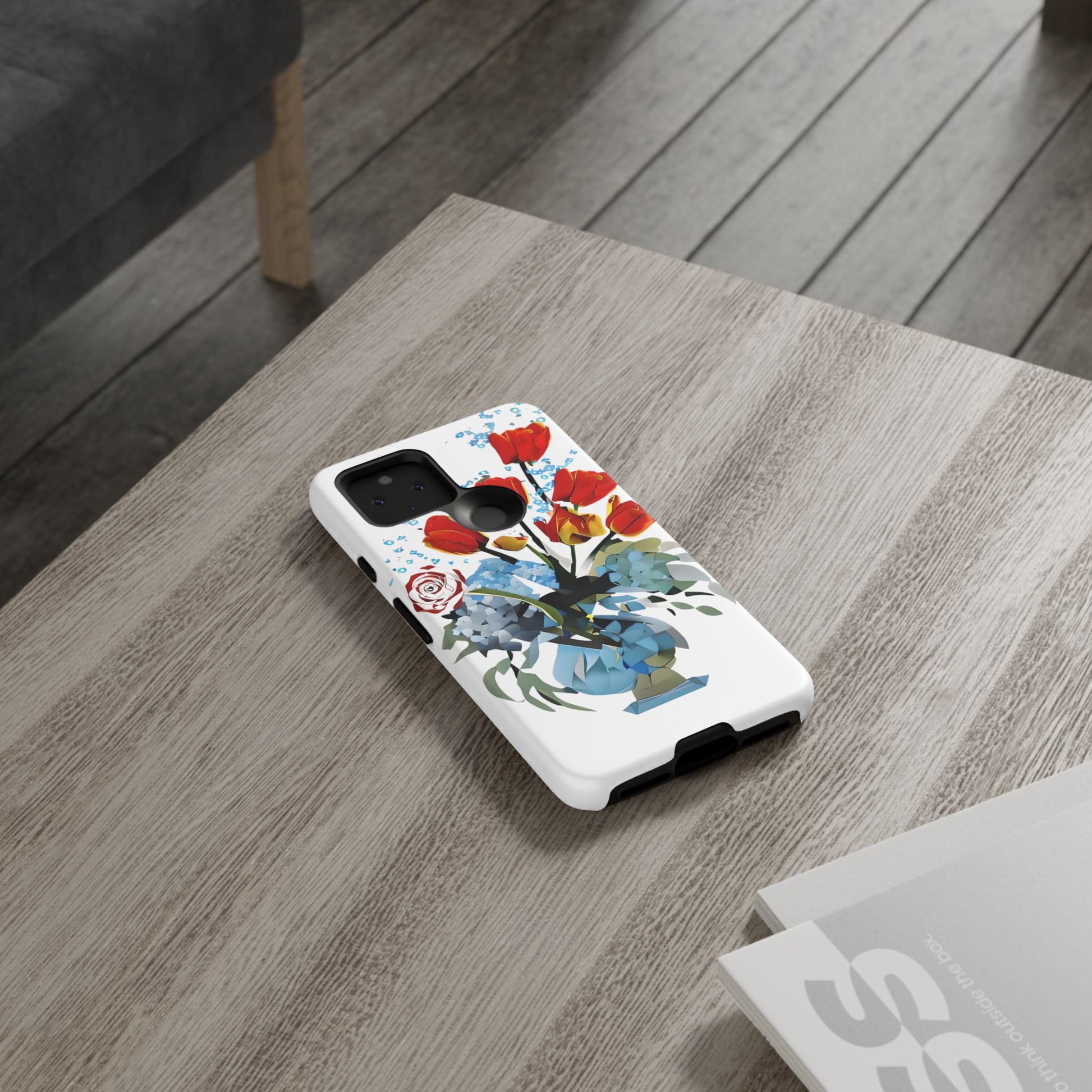 Bouquet Brilliance - Artistic Floral Google Pixel 5 5G Tough Phone Case - Vibrant Tulip, Rose & Hydrangea Design
