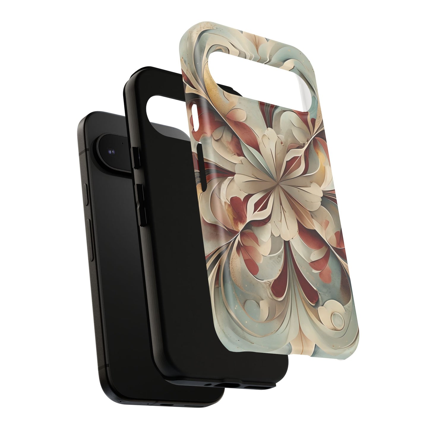 Vintage Baroque Blossom - Ornate Floral Art Google Pixel Tough Phone Case - Elegant Baroque-Inspired Design
