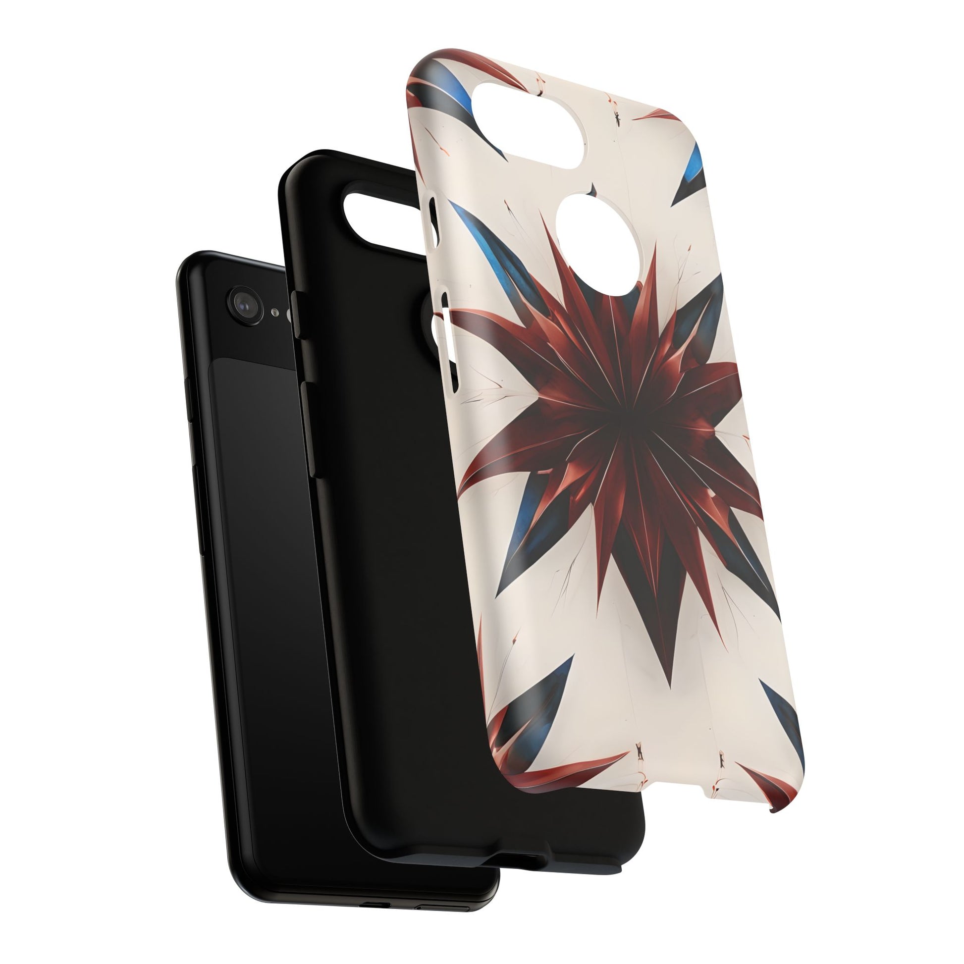 Garnet Starburst - Kaleidoscope Collection Gemstone Floral - Google Pixel 3 Tough Phone Case - Floral Burst Design