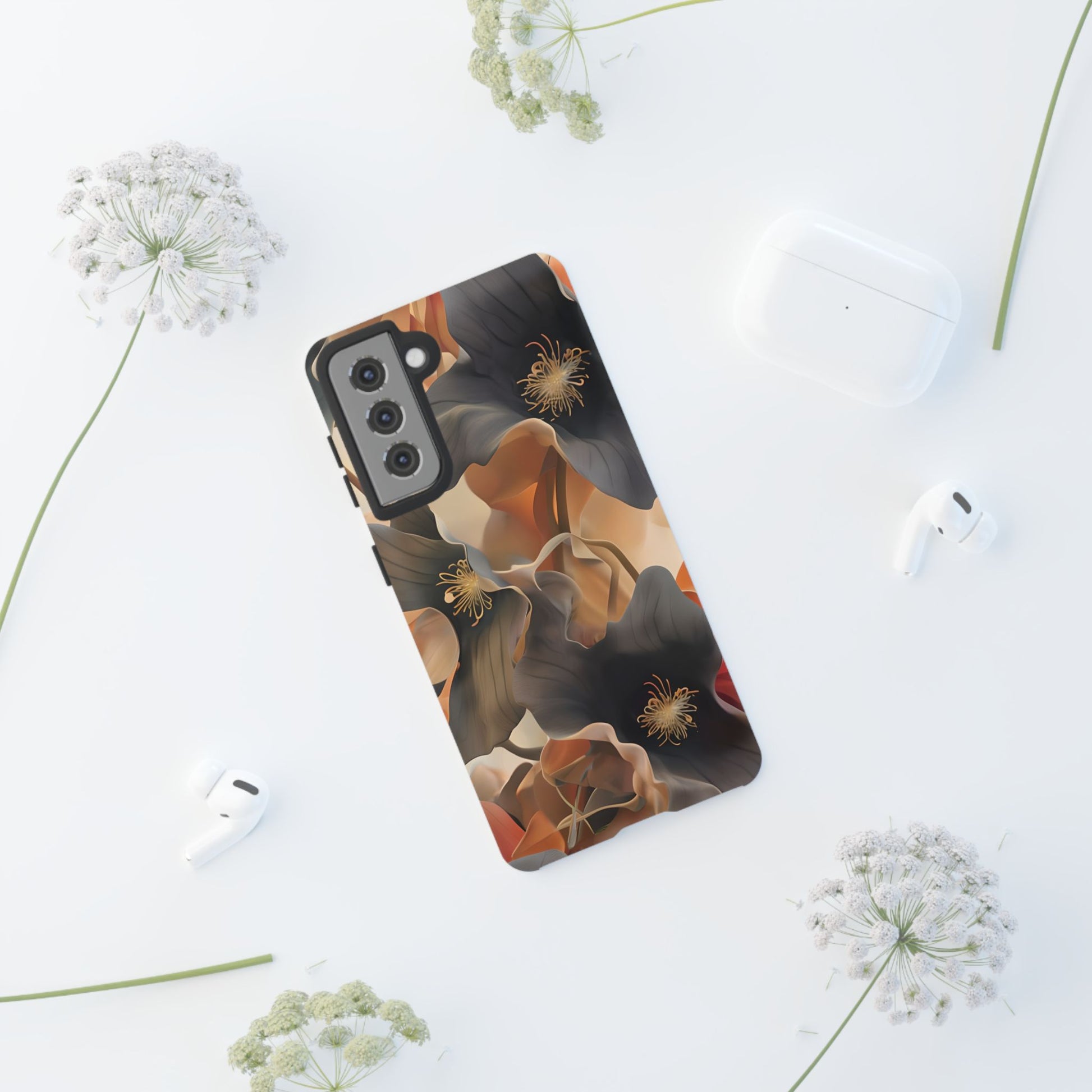 Autumn Ember - Moody Floral Art Samsung Galaxy S21 Tough Phone Case - Warm Earthy Botanical Design