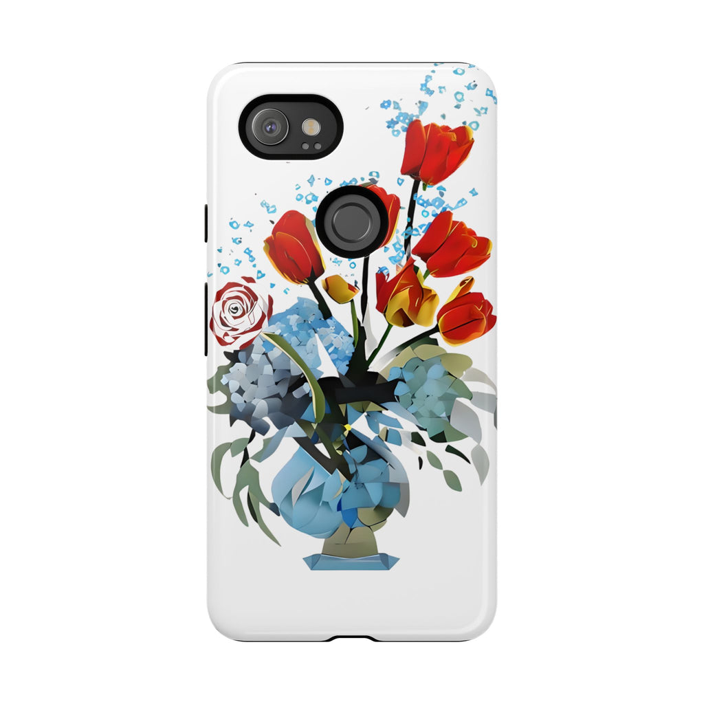 Bouquet Brilliance - Artistic Floral Google Pixel 2XL Tough Phone Case - Vibrant Tulip, Rose & Hydrangea Design