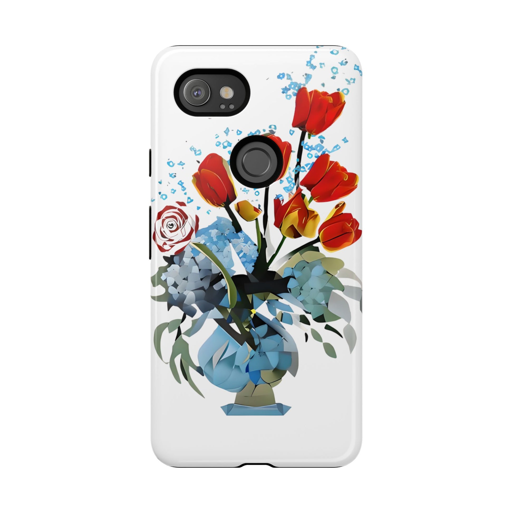 Bouquet Brilliance - Artistic Floral Google Pixel 2XL Tough Phone Case - Vibrant Tulip, Rose & Hydrangea Design