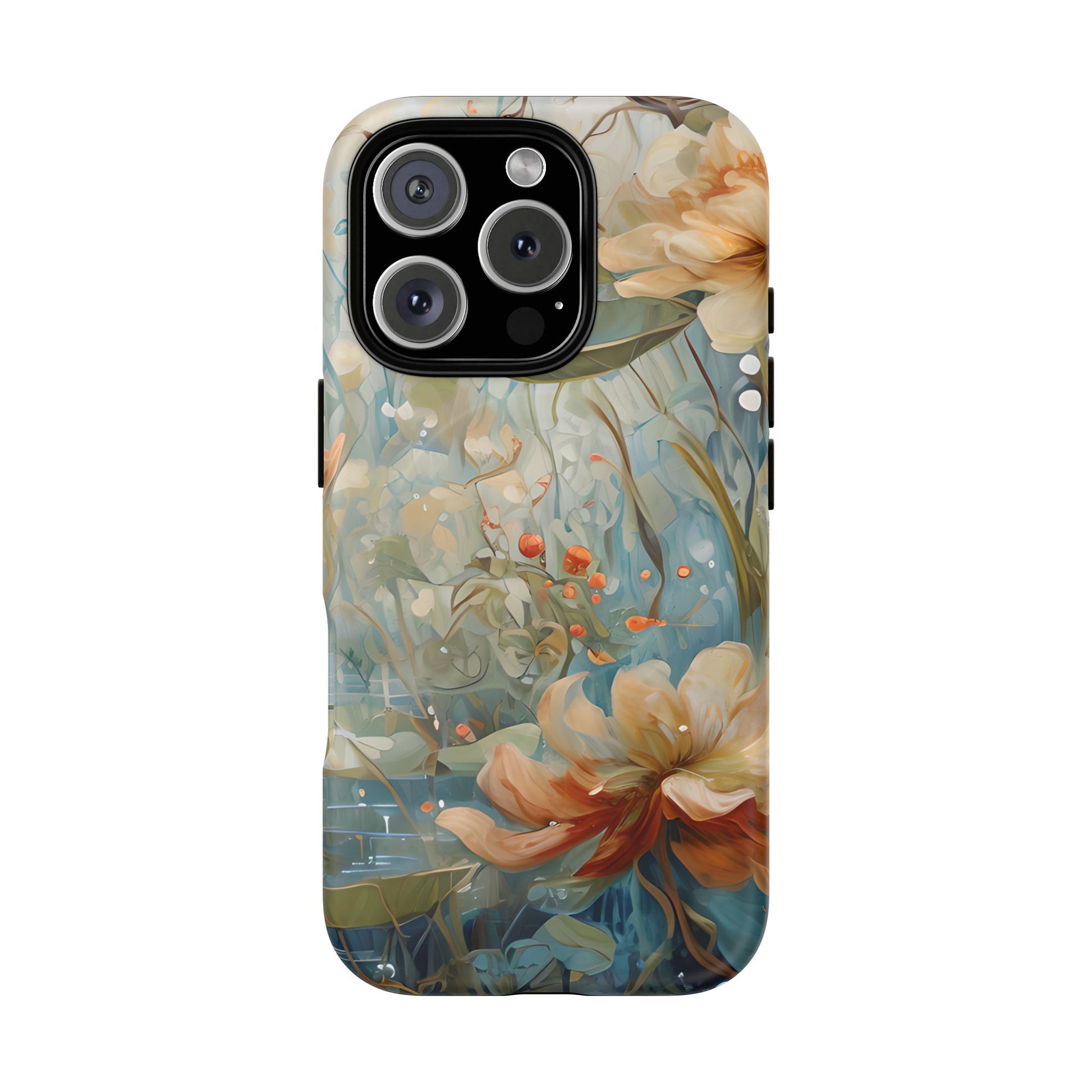 Waterlily Dreamscape - Artistic Floral iPhone 16 Pro MagSafe Phone Case -Waterlily & Lotus Design
