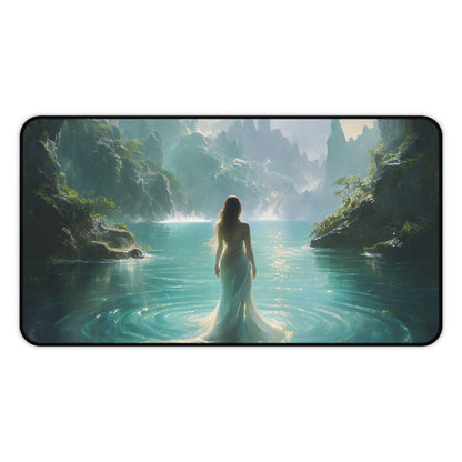 Celestial Tides desk mat featuring dreamy ocean and celestial inspired artwork
