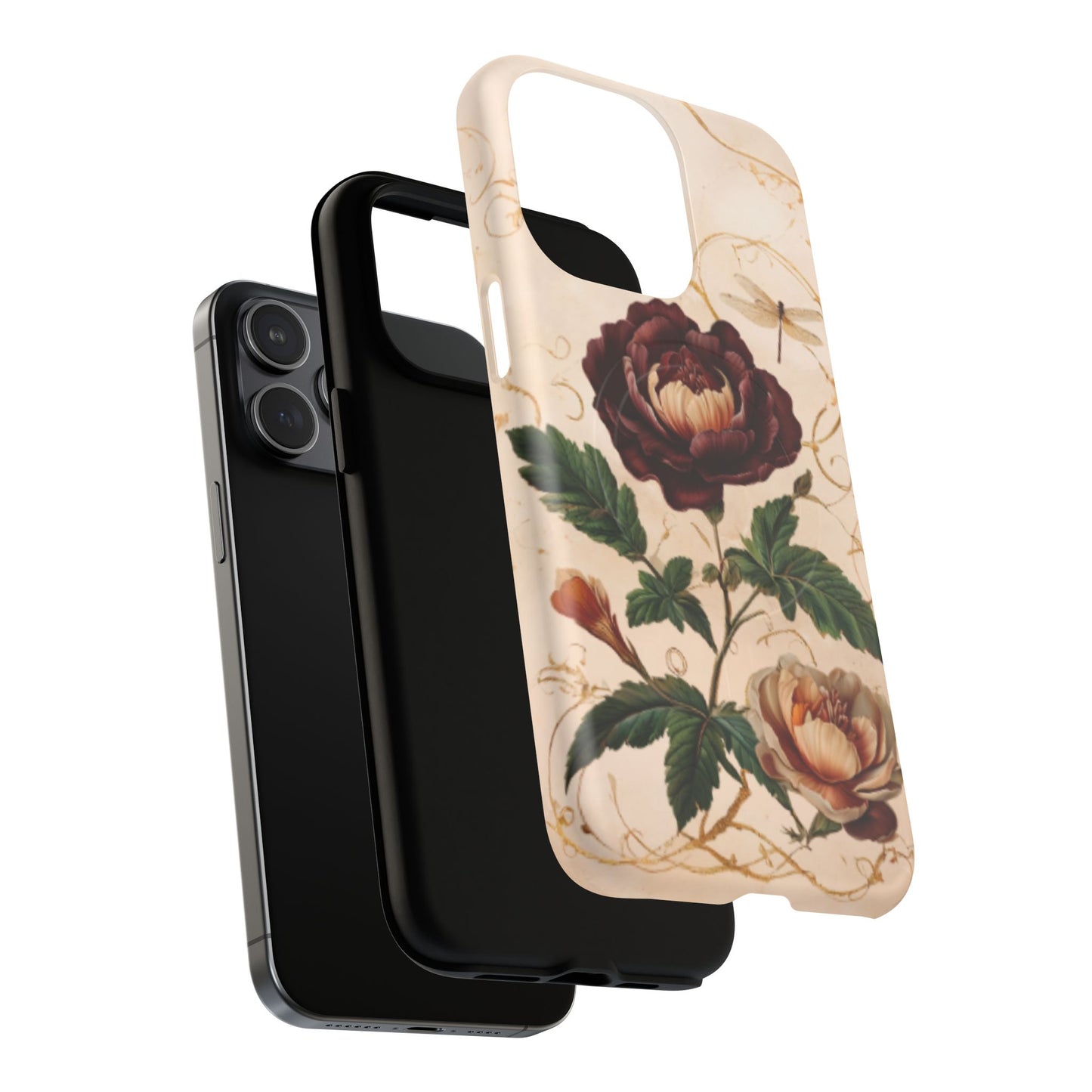 Vintage Burgundy Rose iPhone MagSafe Case