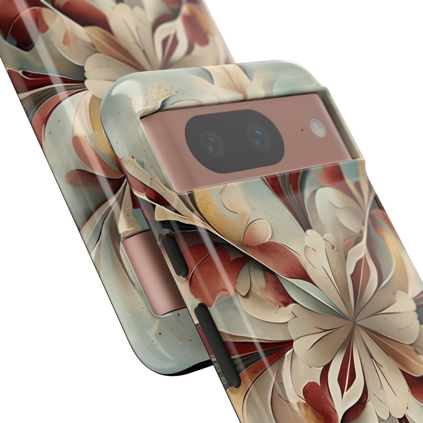 Vintage Baroque Blossom - Ornate Floral Art Google Pixel Tough Phone Case - Elegant Baroque-Inspired Design