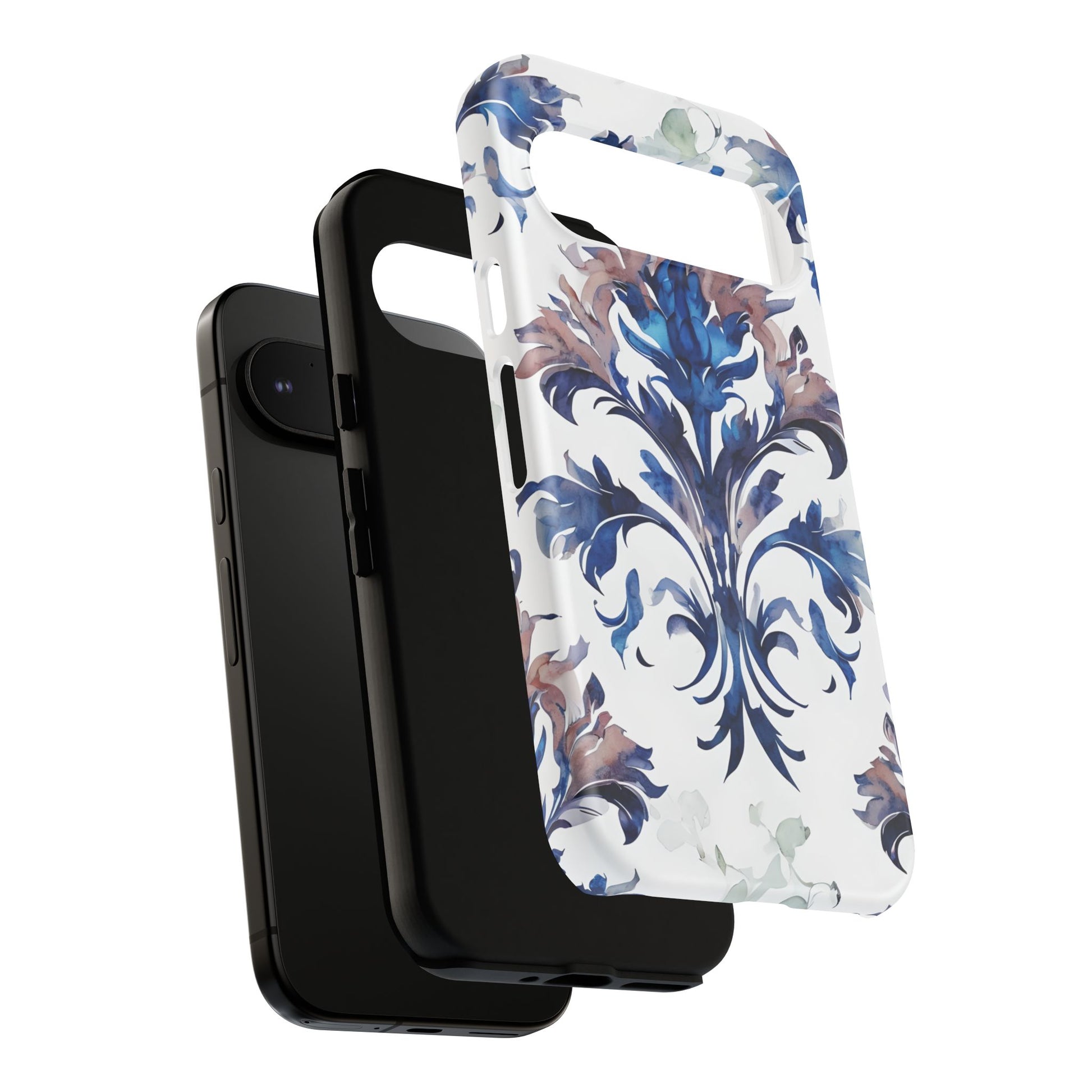 Delft Reverie - Elegant Blue & White Google Pixel 9 Pro Tough Phone Case - Dutch Delftware-Inspired Floral Design