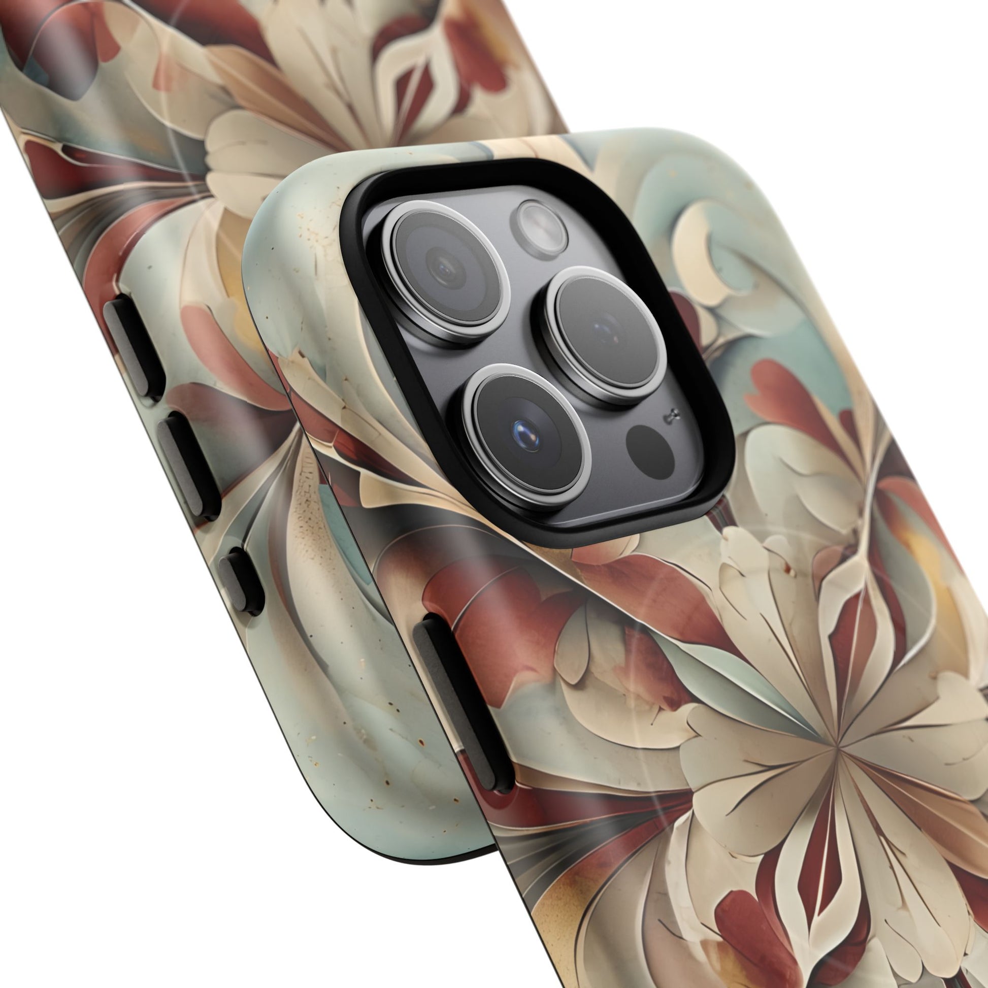 Vintage Baroque Blossom - Ornate Floral Art iPhone 15 Pro MagSafe Phone Case - Elegant Baroque-Inspired Design