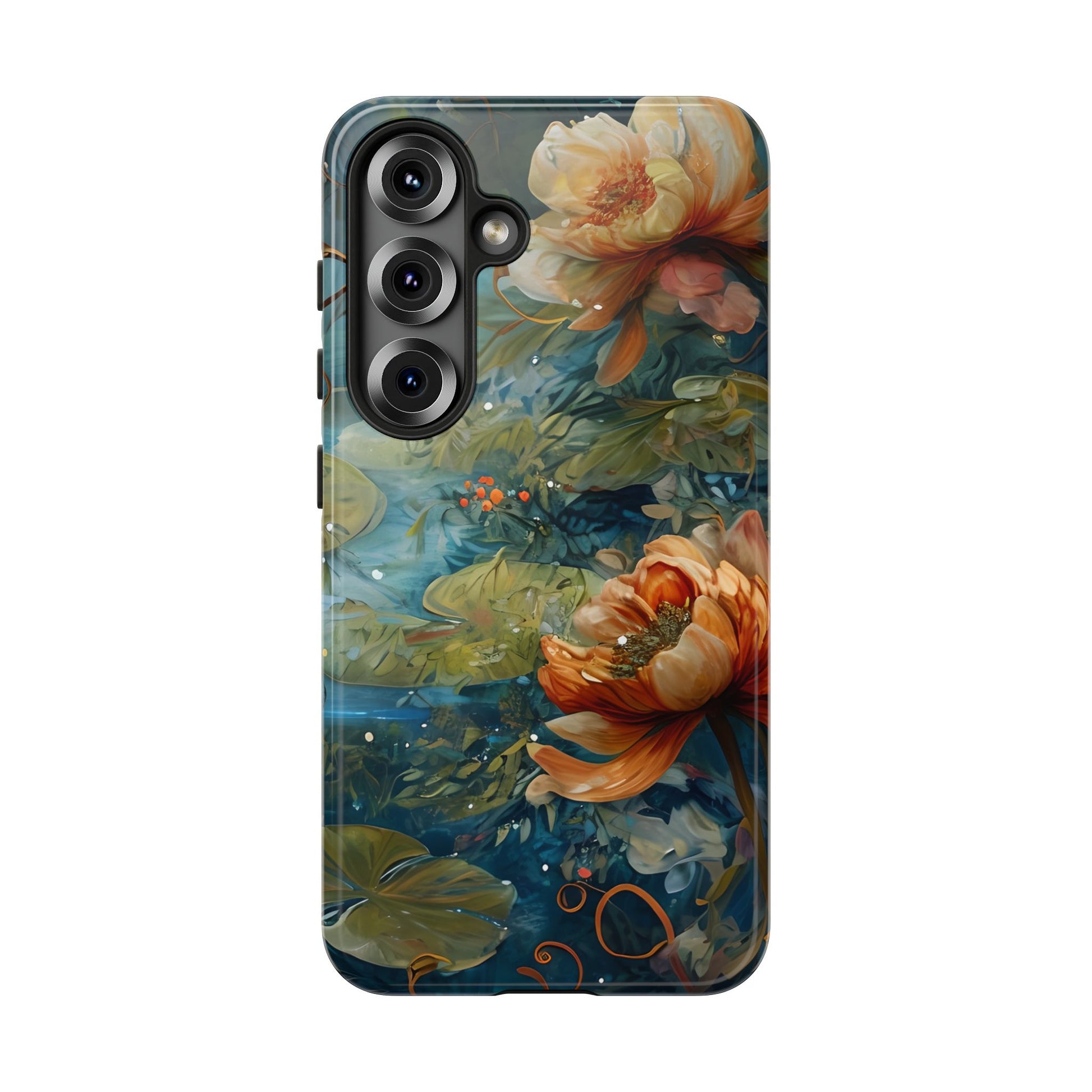 Waterlily Nocturne Samsung Galaxy S25 Case - Artistic Mountain Lake Design, Nature-Inspired Protective Cover, Elegant Gift for Outdoor Lovers